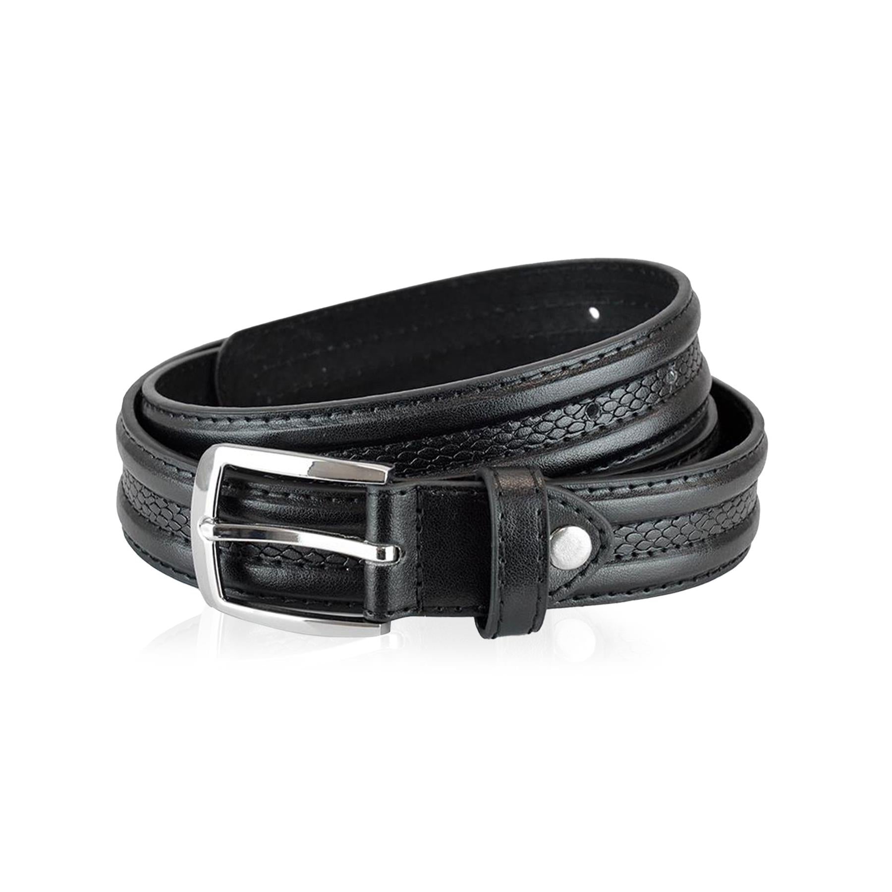 A2Z Mens Belts Snake Effect Leather Lined Alloy Pin Buckle Belt Jeans Suit Belts