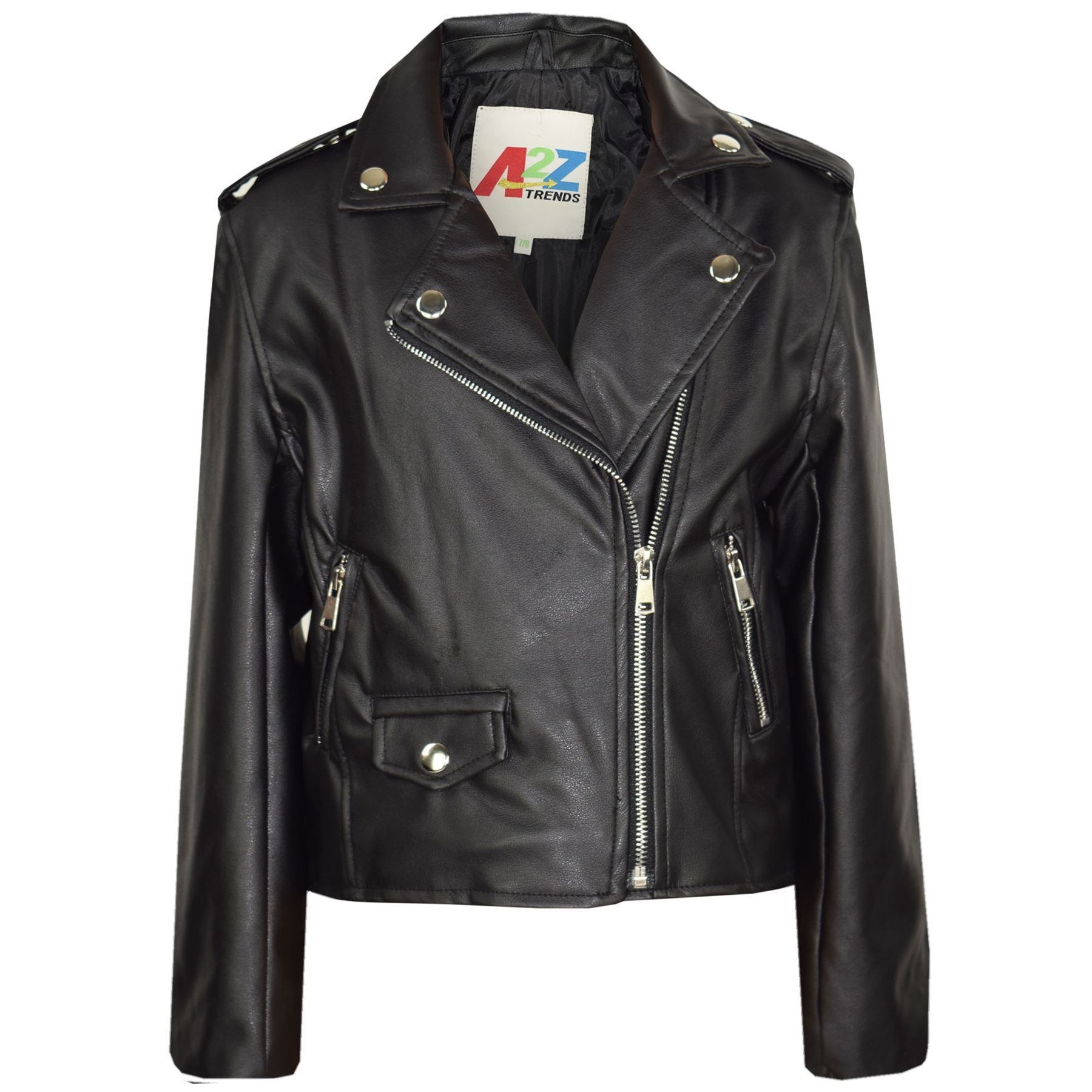 PU Leather Jacket Waterproof Girls Age 5-13 Years