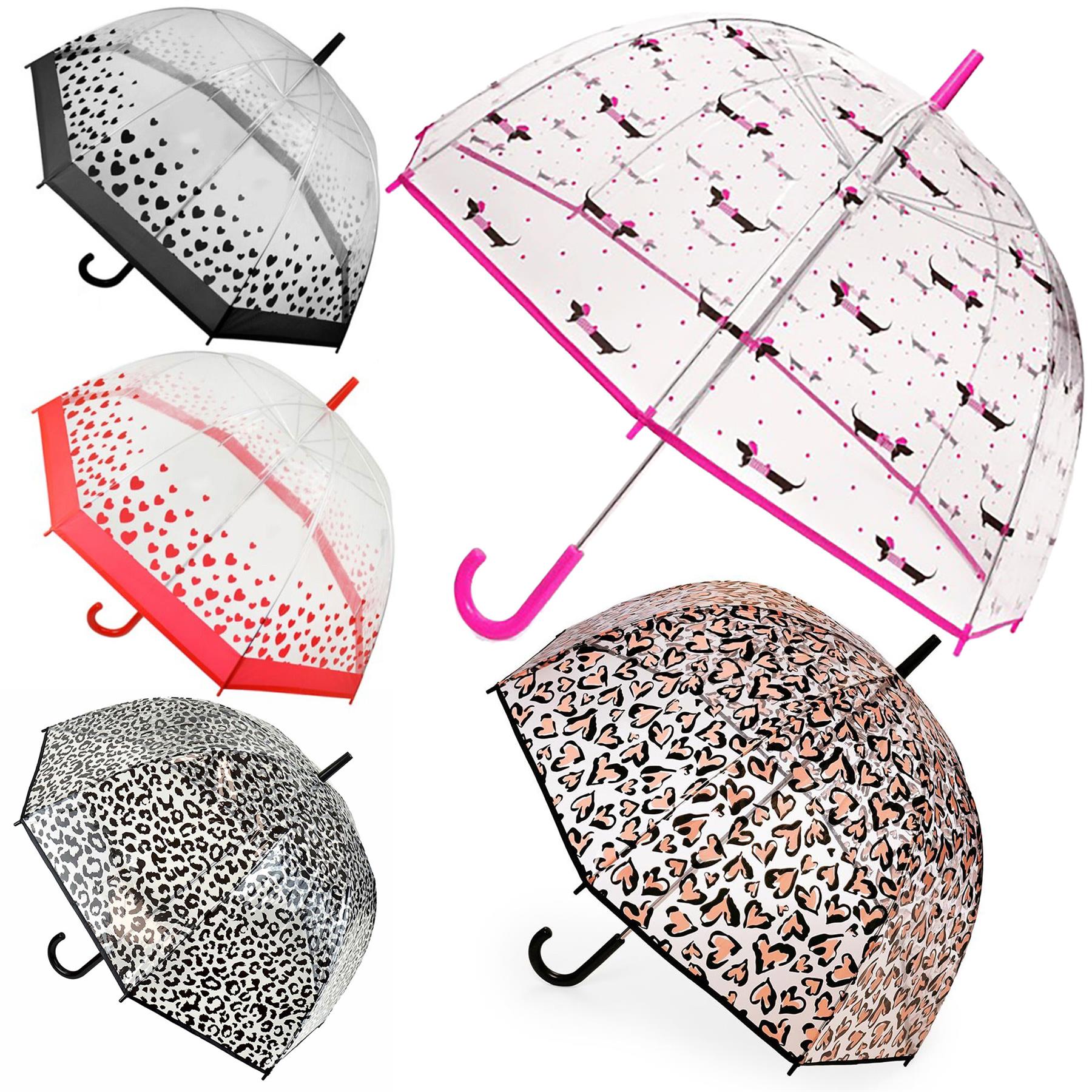 A2Z Ladies Transparent Dome Umbrella Wind and Rain Resist Outdoor Travel Brolly