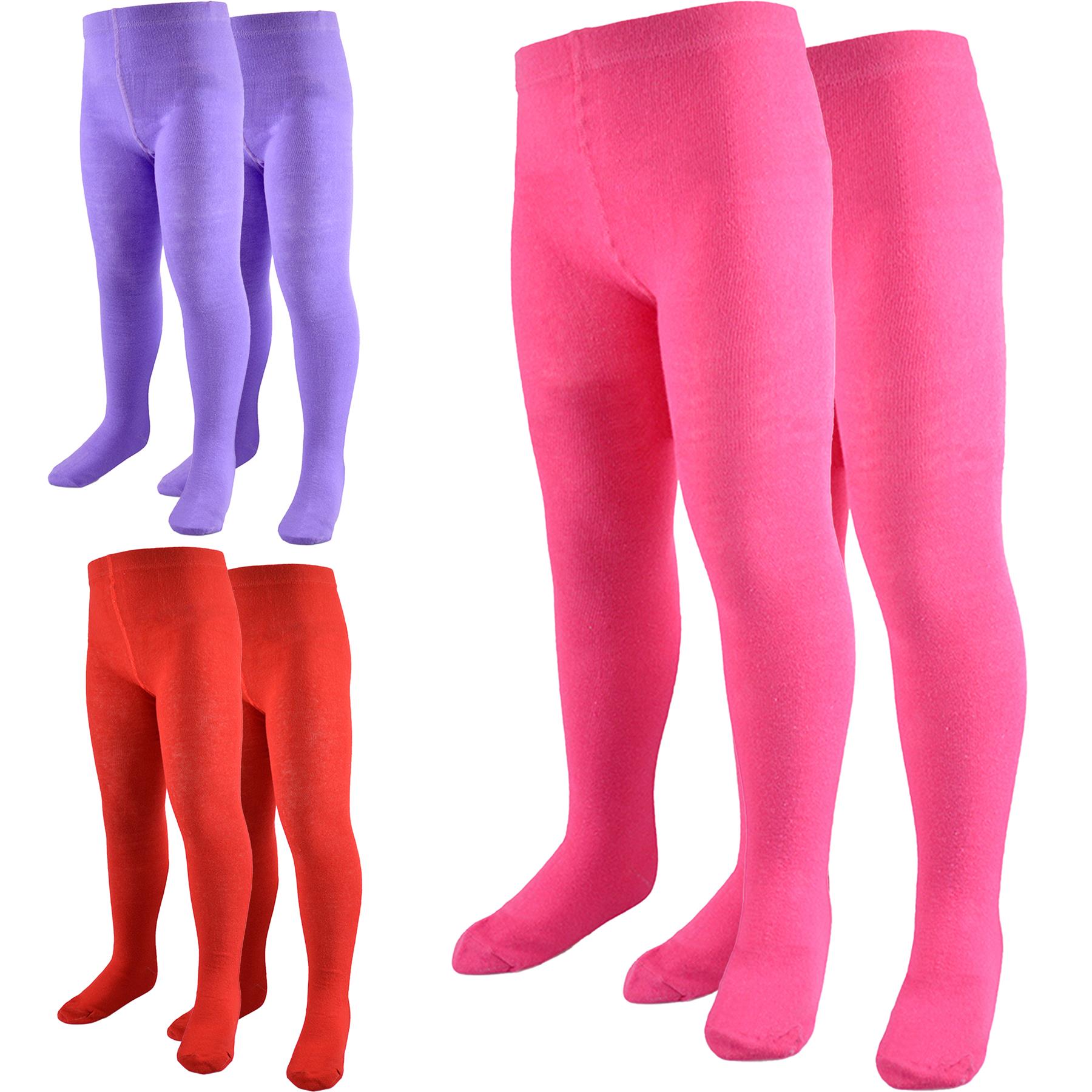 A2Z 4 Kids Girls 2 Pack Fleece Lined Thermal Tights Warm Cold Weather Leggings