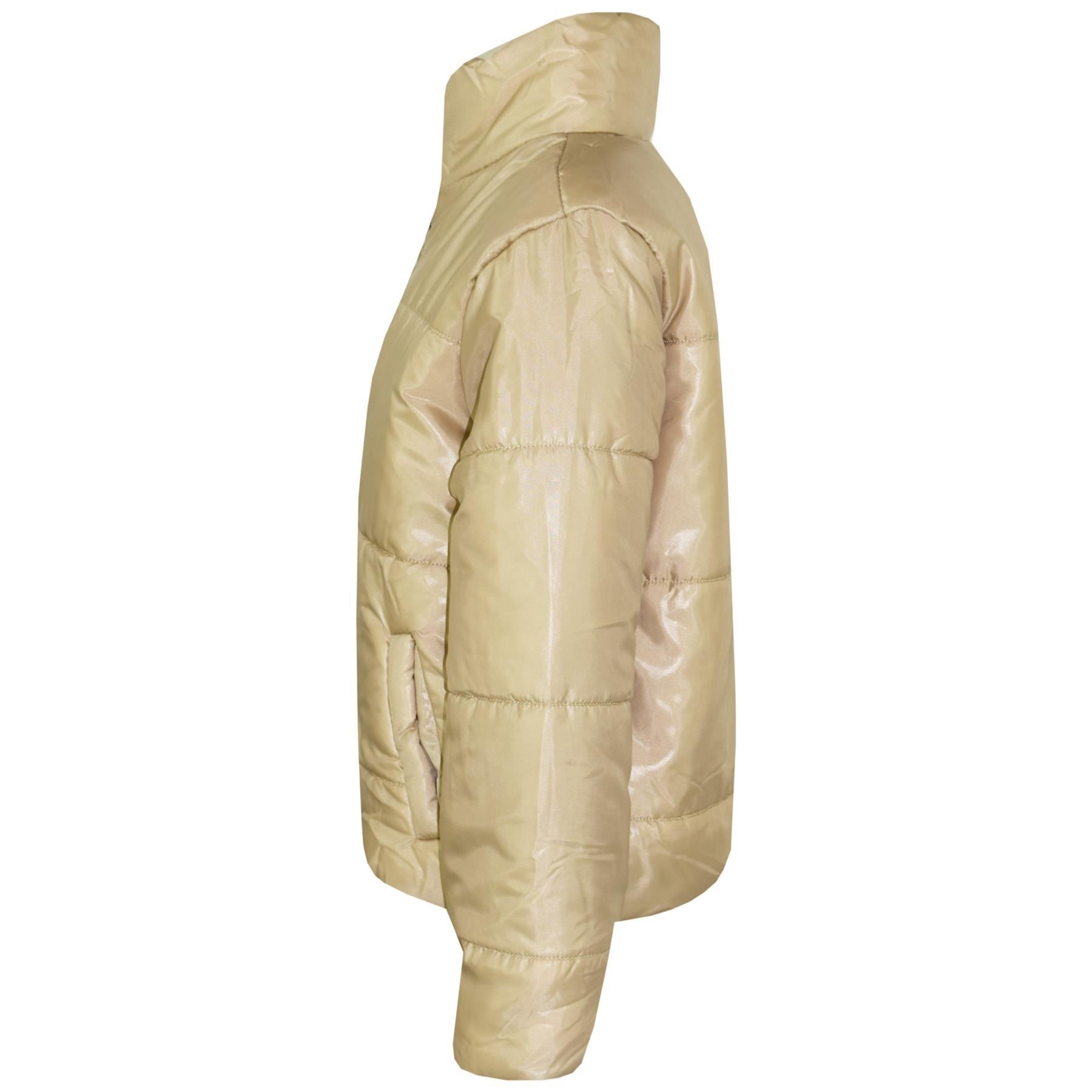 Girls Stone Wetlook Padded Quilted Puffer Jacket