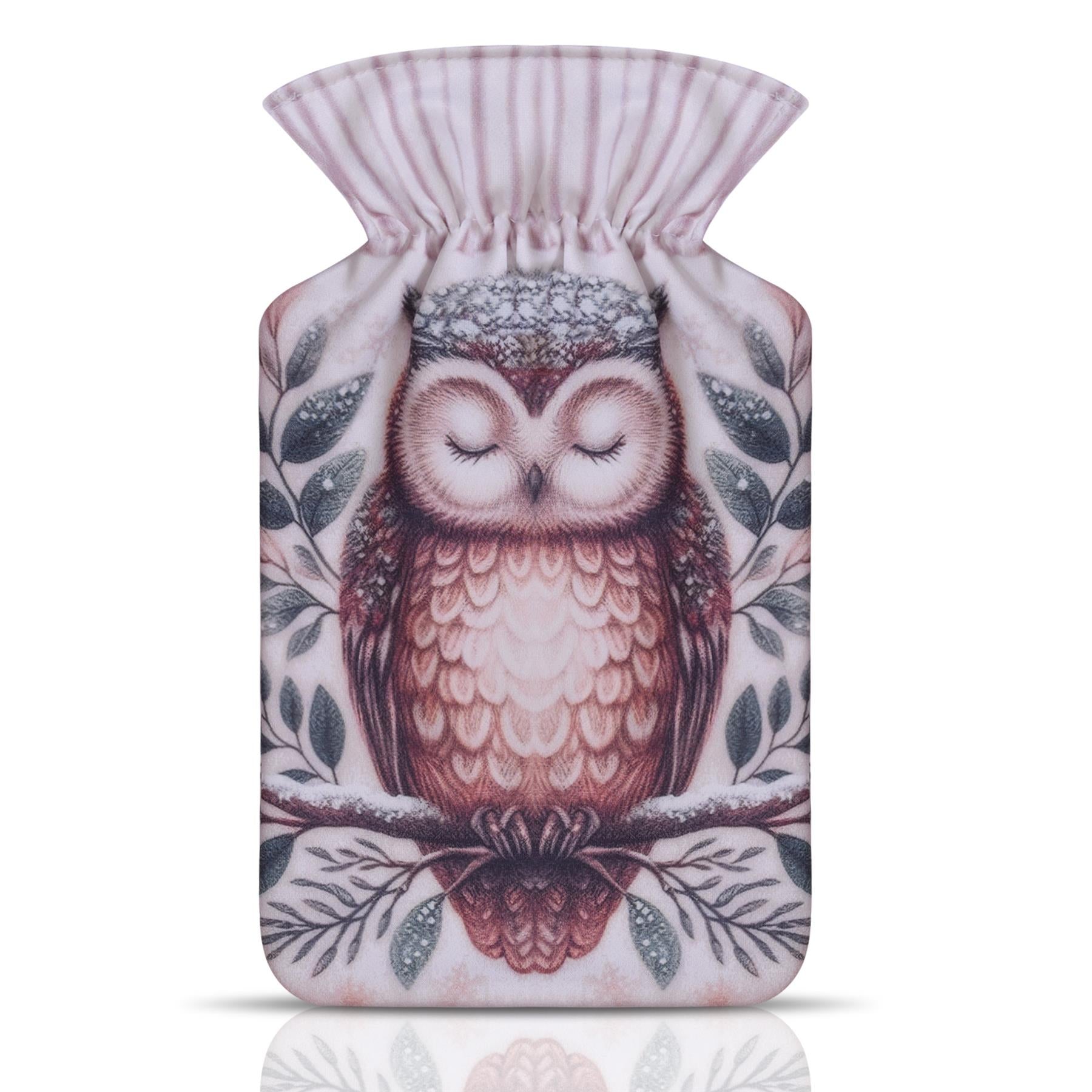 A2Z Hot Water Bottles Novelty Owl 2 Liter Cosy Fleece Cover Heat Therapy