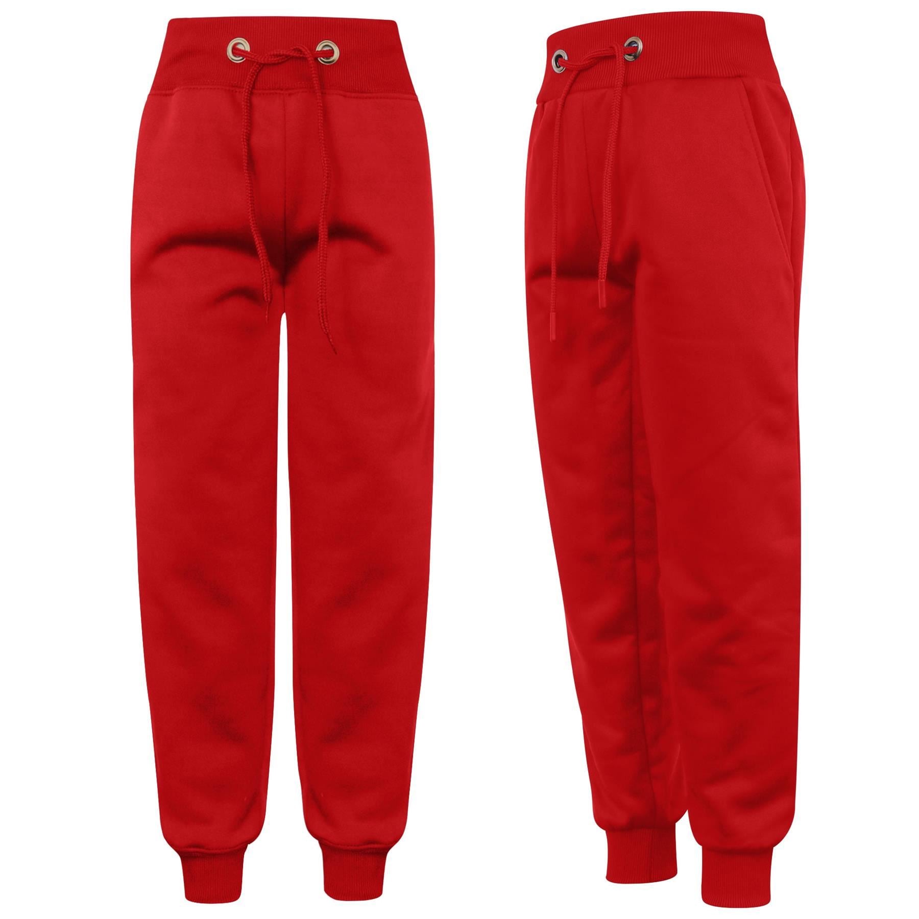 Kids Girls Boys Plain Tracksuit Cuffed Hoodie Casual Sweatpants Age 5-13