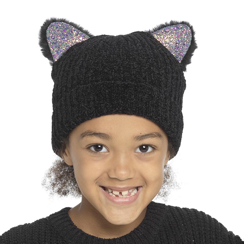 A2Z 4 Kids Girls Hats Chenille Cute Cat Ears Beanie Knit Winter Warm Cozy Hats