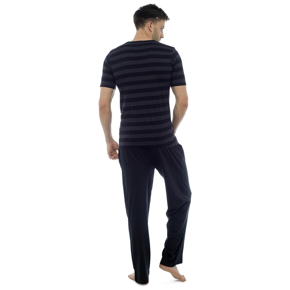 A2Z Men's Cotton Jersey Striped Pyjama Short Sleeve Tee Sleepwear Loungewear Pjs