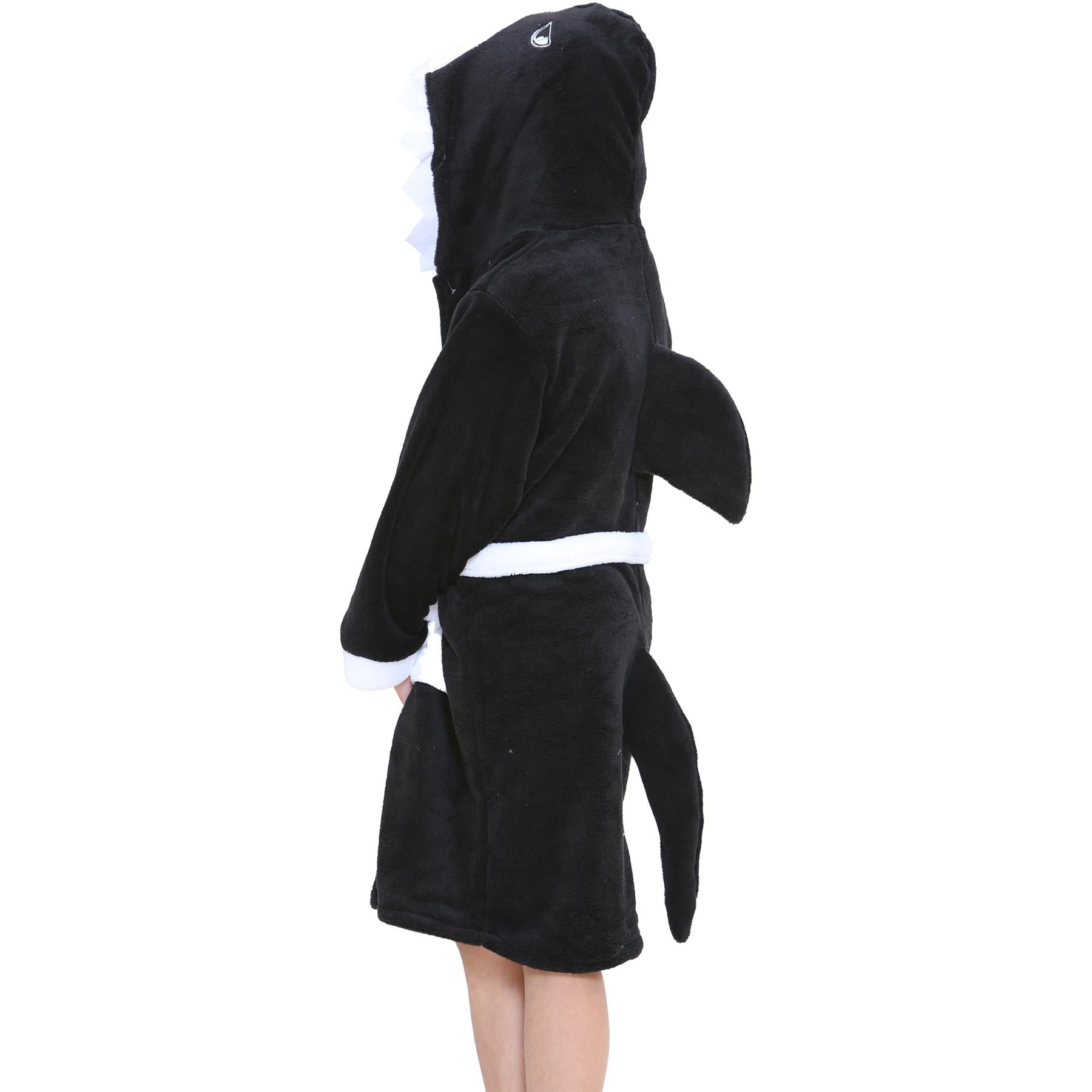 Kids Girls Boys Super Soft 3D Shark Animal Hooded Bathrobe