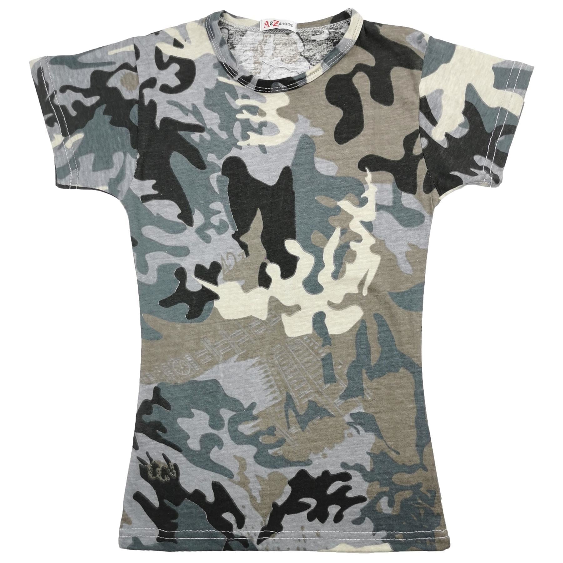 A2Z 4 Kids Girls T-shirt Top Shorts Set Camouflage 100% Cotton Short 2 Piece Set