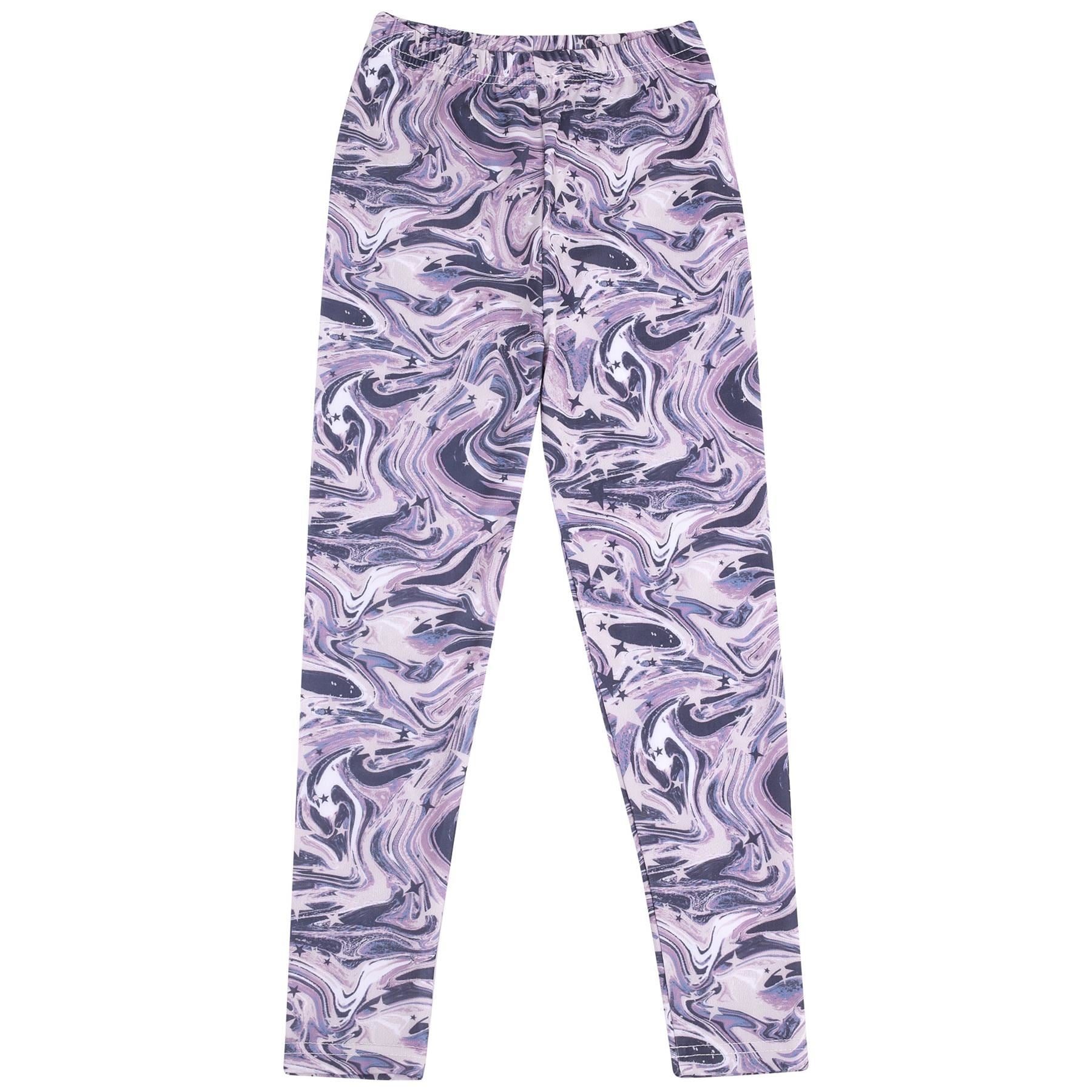 Kids Girls 3D Tie Dye Print Leggings