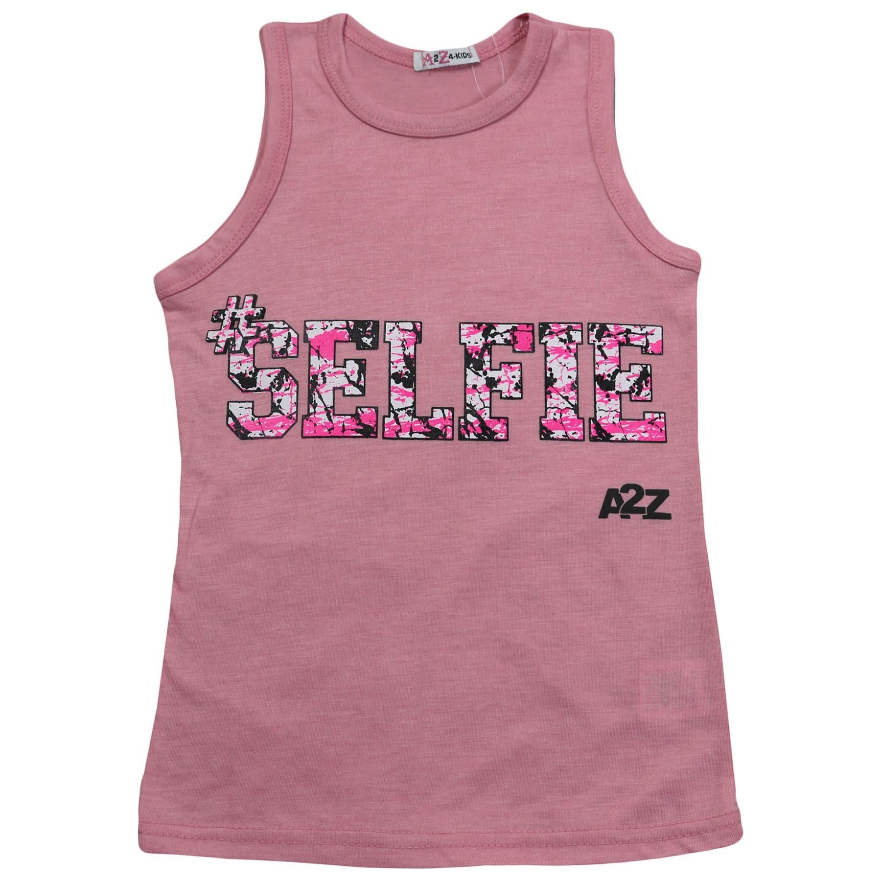 Kids Girls Selfie Splash Vest Top Trendy Fashion Tank Tops T Shirt 5-13 Years