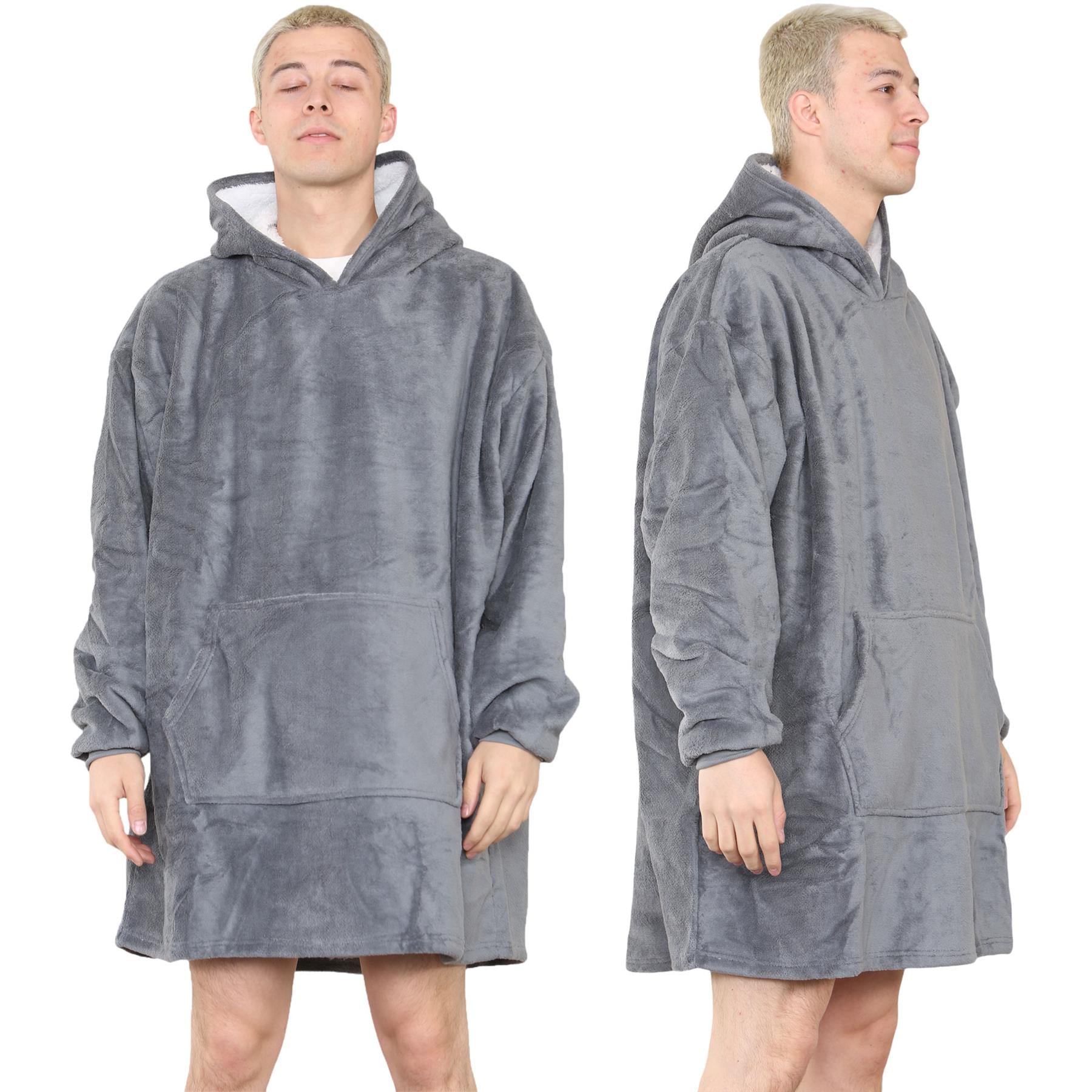 Unisex Oversized Hoodie Snuggle with Plush Sherpa Fleece Lining For Men & Women