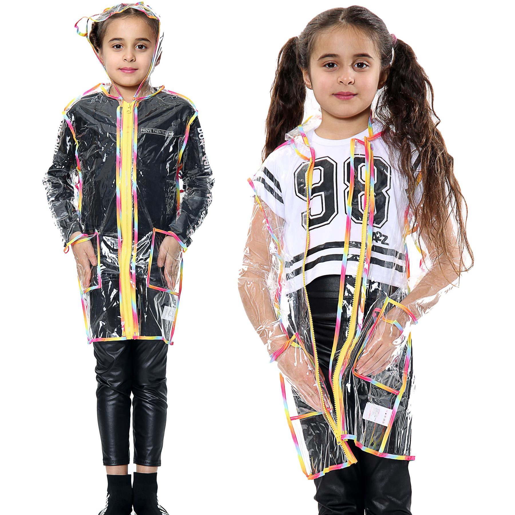 Kids Girls Boys Raincoat EVA Transparent Rain Coats