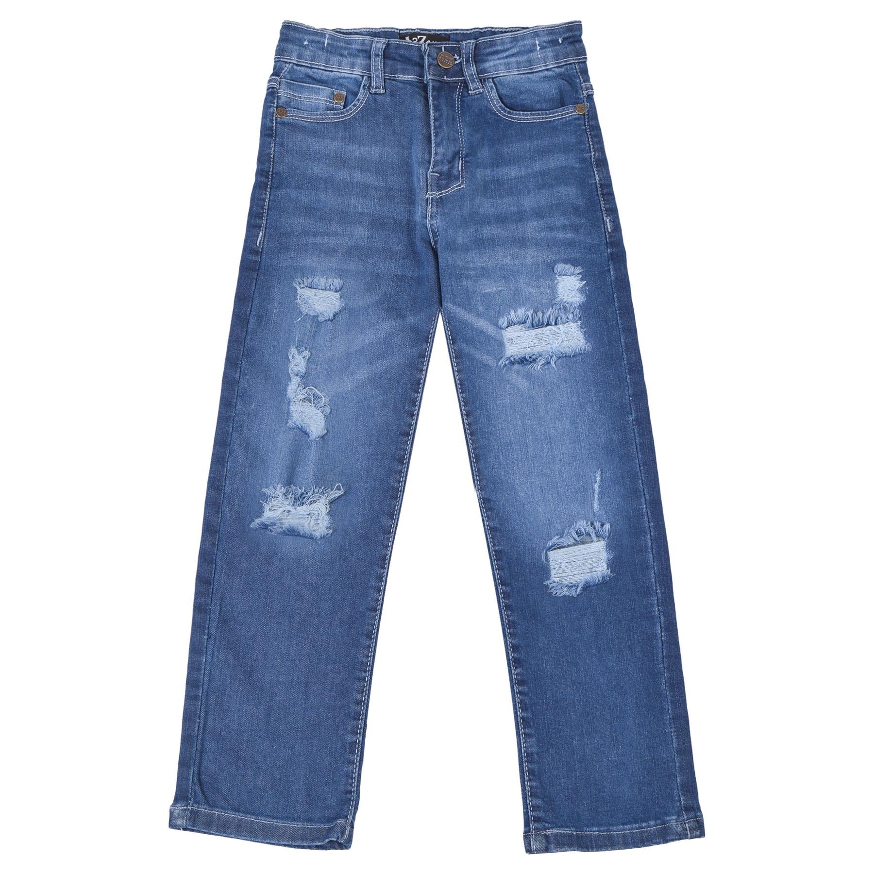 Kids Boys Relaxed Straight Fit Boot Cut Ripped Jeans