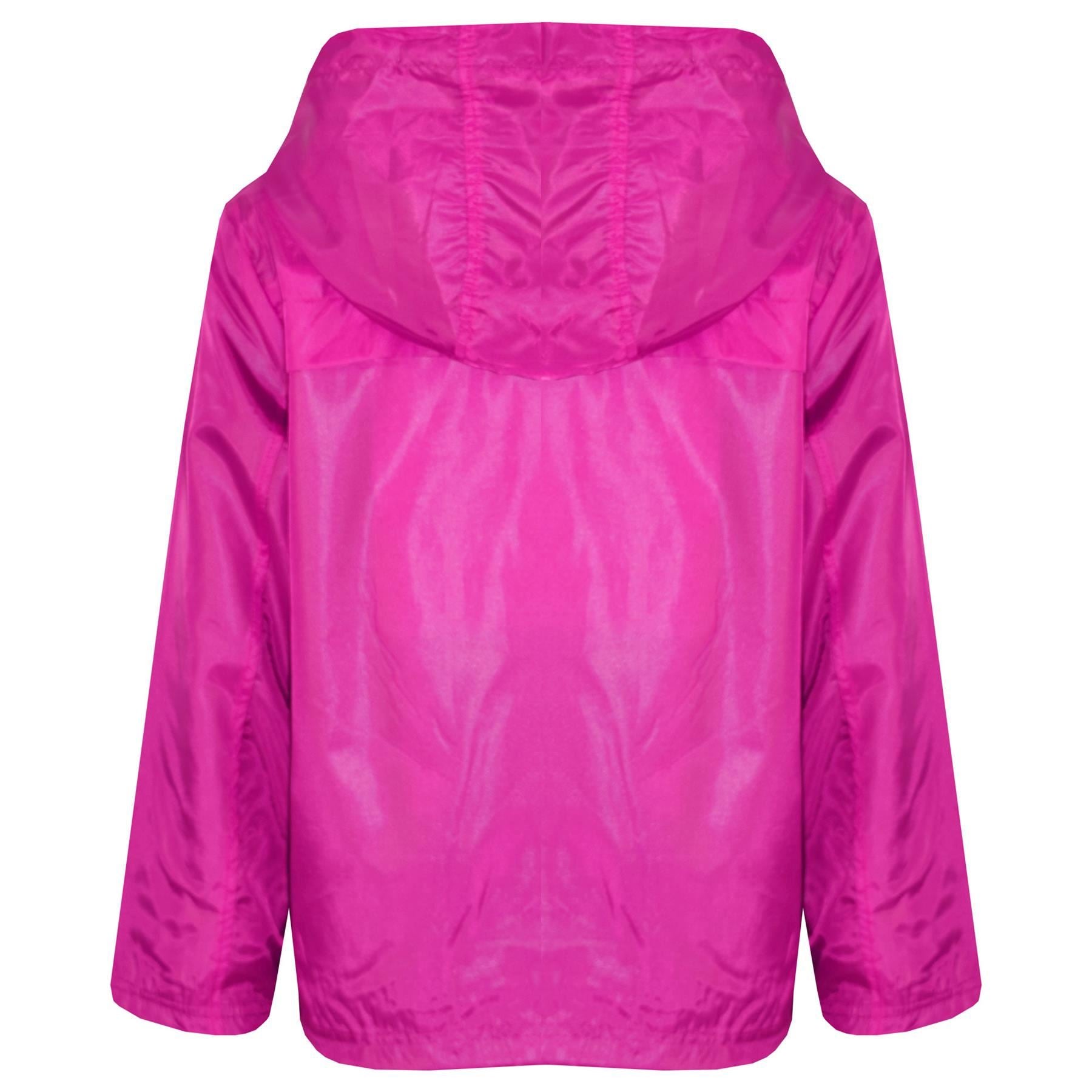 Girls Boys Raincoats Jackets Kids Waterproof Hooded Cagoule Age 5-13 Years