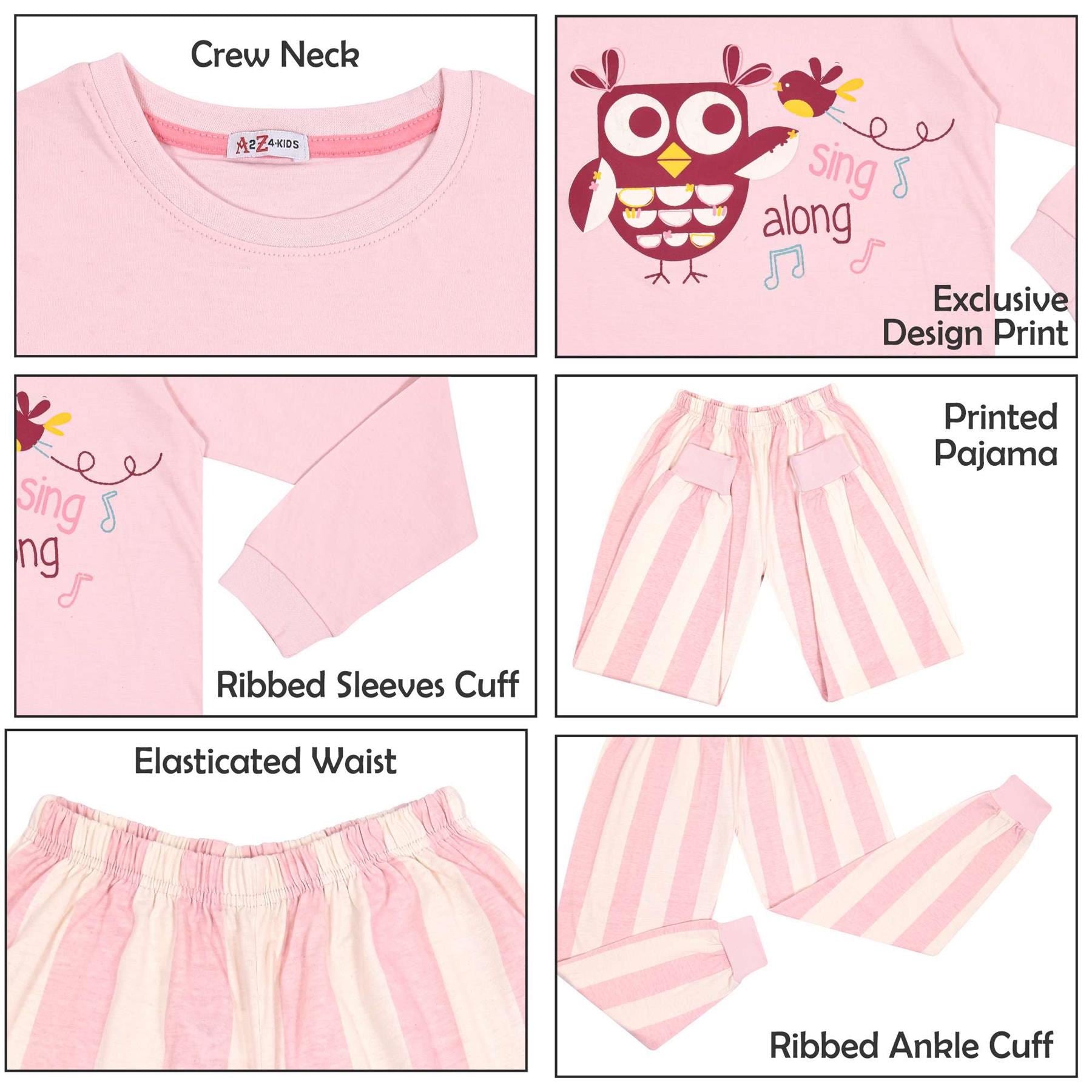 A2Z 4 Kids Girls Pyjamas Traditional PJS Pyjama Long Sleeve Sleepwear Sets