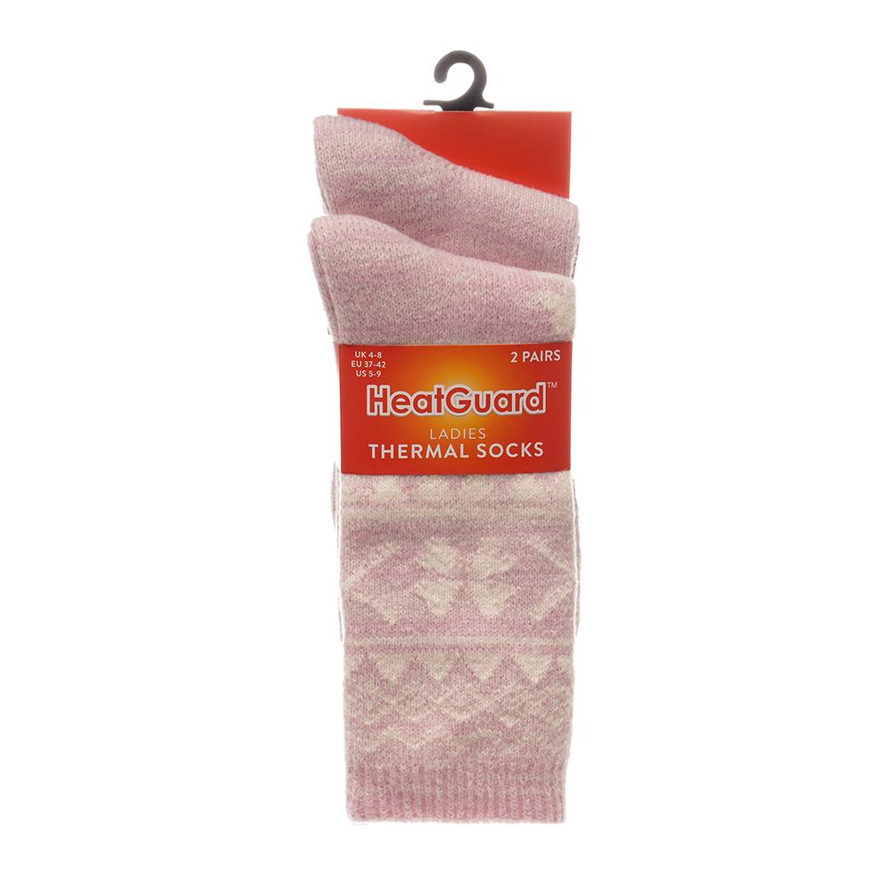 A2Z 2 Pack Ladies Fairisle Thermal Socks Comfortable For Daily Winter Warm Socks