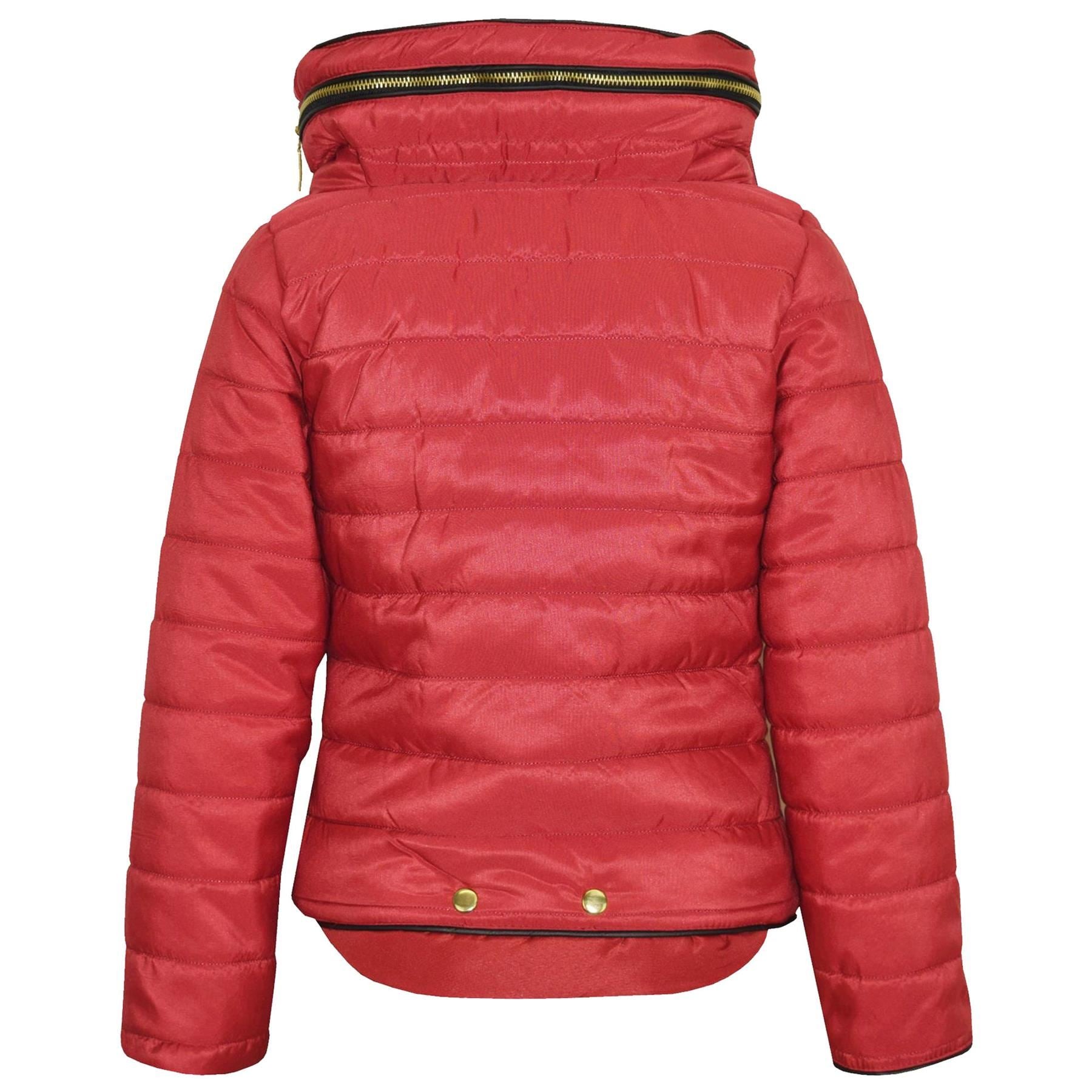 Girls Jacket Kids Padded Puffer Bubble Fur Collar Quilted Warm Thick Coats 3-13 Y