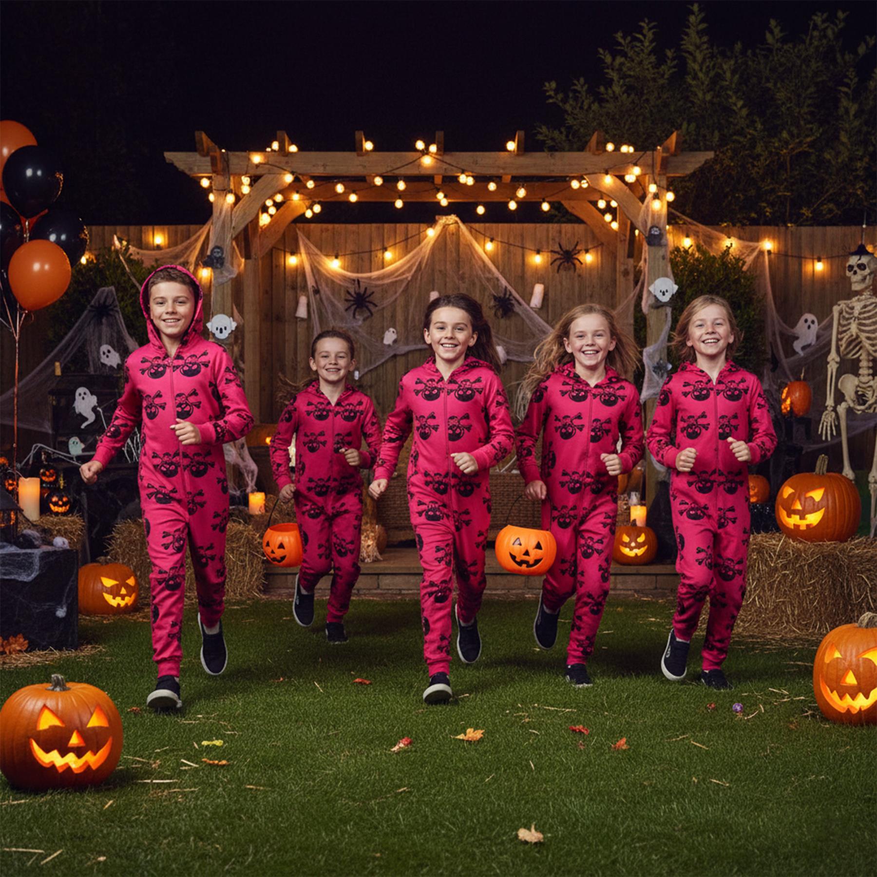 Kids Girls Boys One Piece Halloween Print Onesie