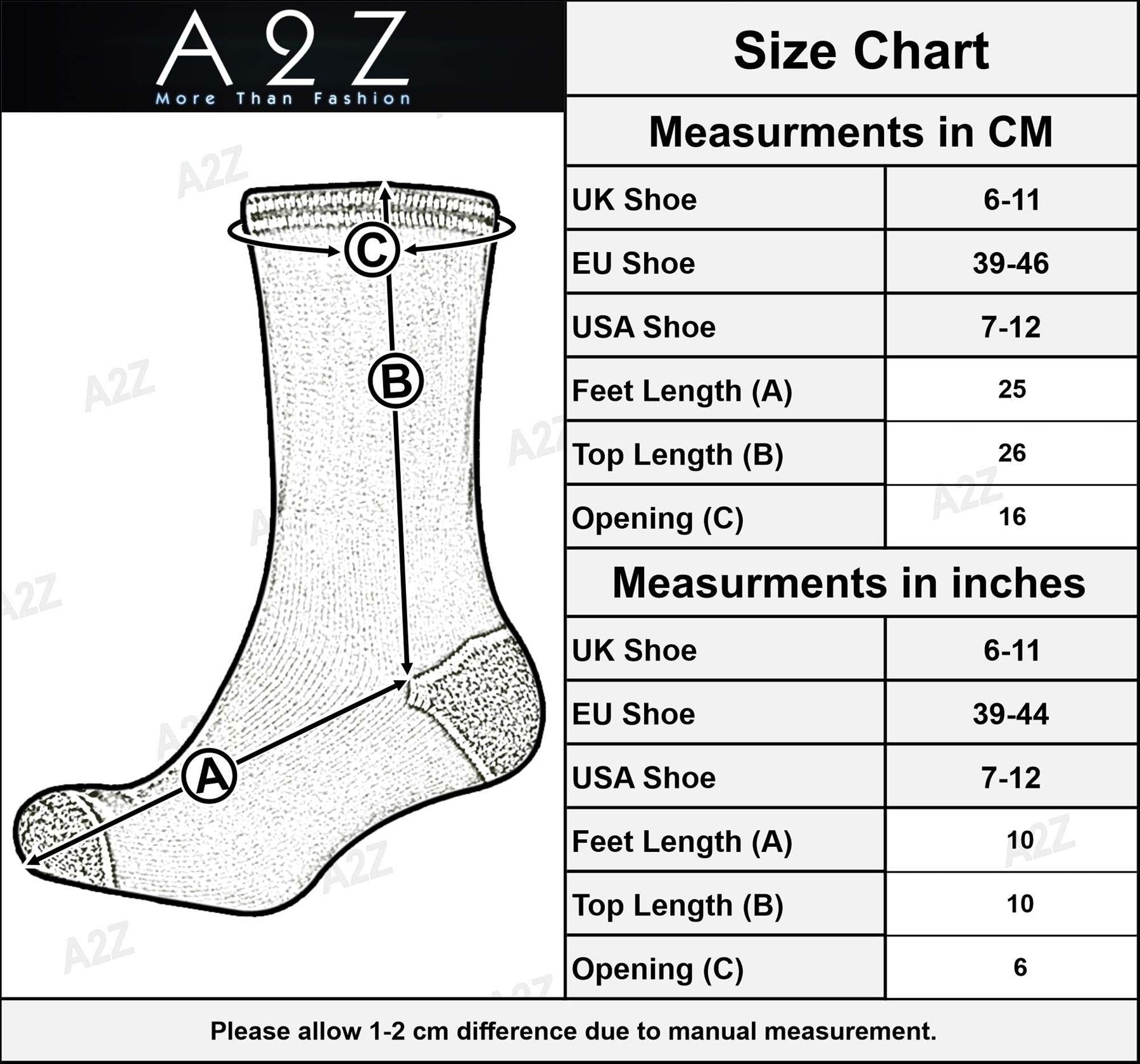 A2Z 3 Pack Mens Crew Workwear Socks Comfortable Daily Wear Work Heavy Duty Socks