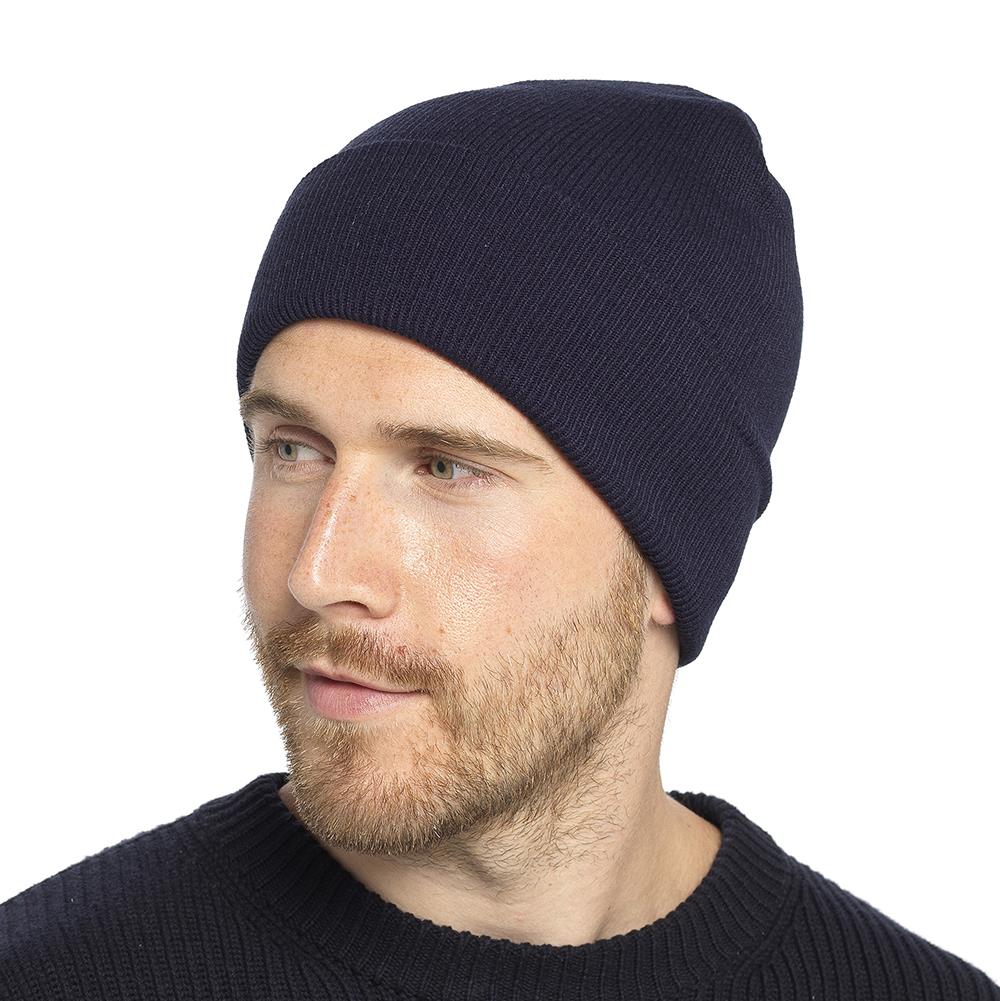 A2Z Mens Hat Ribbed Turn Up Knit Beanie Stylish Winter Warm Plain Soft Cozy Caps