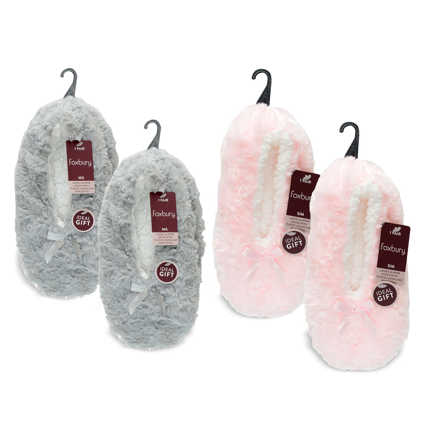 A2Z Ladies Bow Slipper Fleece Sherpa Lining Socks Comfortable For Daily Wear