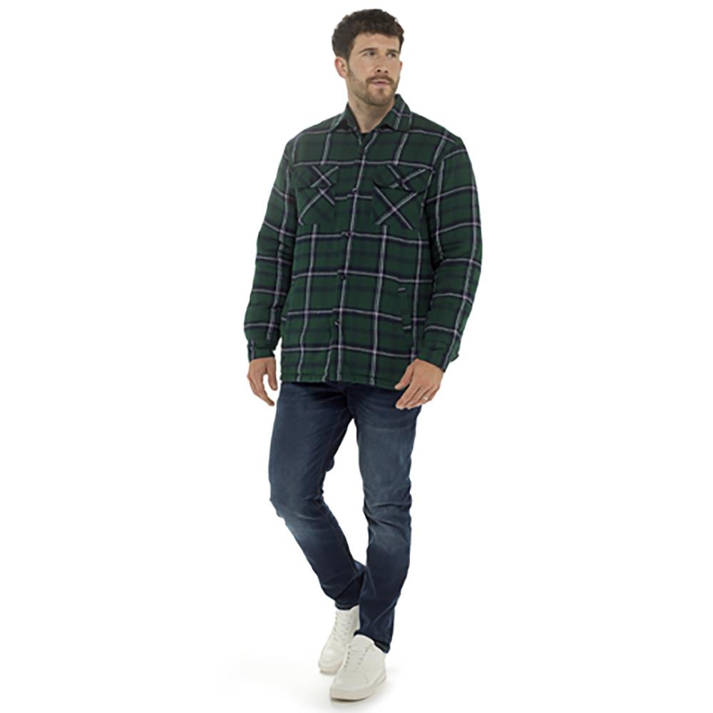 A2Z Mens Shirt Yarn Dyed Quilted Check Shirt Lumberjack Brushed Cotton Shirt