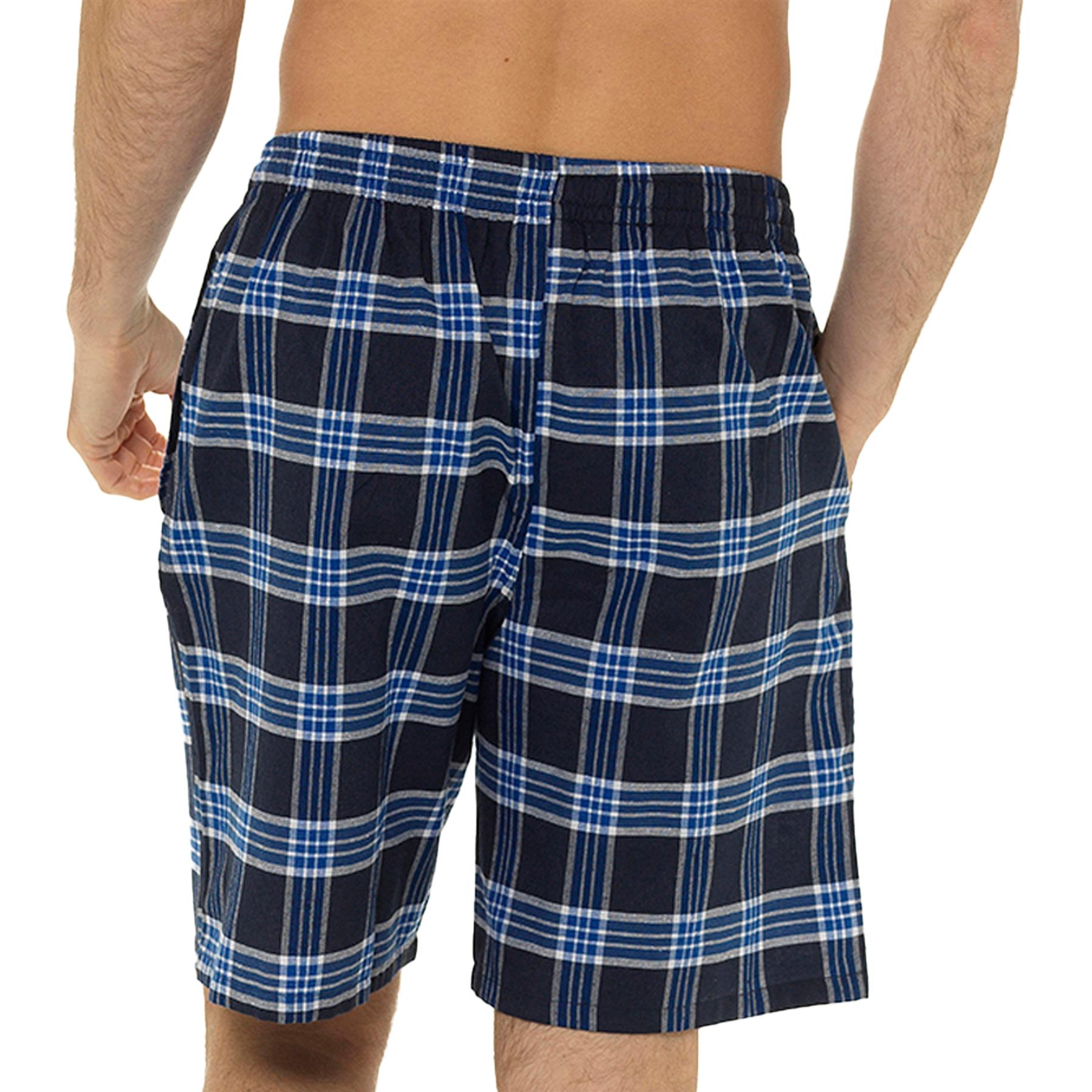 A2Z Mens Shorts Twins Pack Stripe Check Woven Pyjama Summer Casual Active Shorts