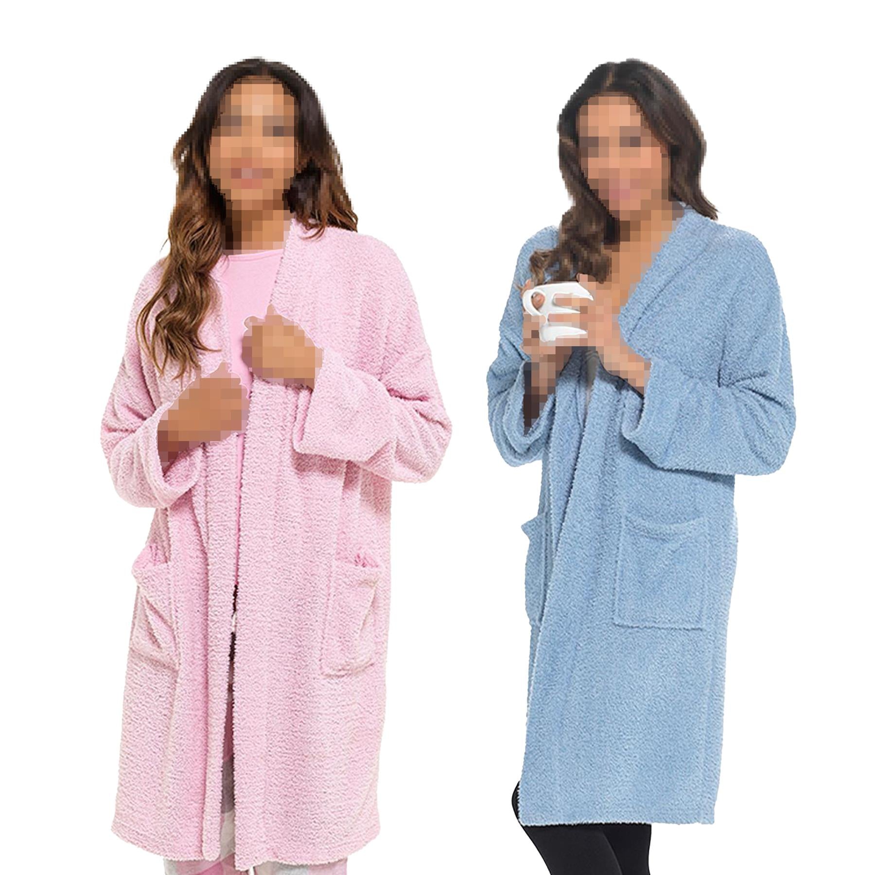 A2Z Ladies Wolf Harte Textured Fluffy Fleece Cardi Dressing Gown Warm Loungewear