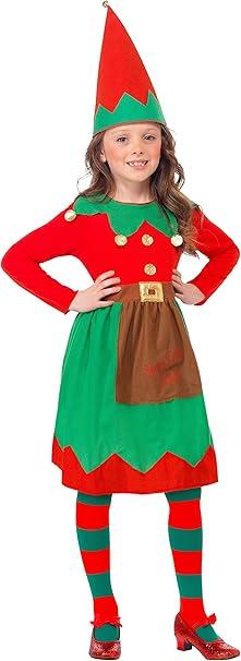 Childs Christmas Santa's Helper Elf Girl Fancy Dress Costume Kids Outfit Smiffys