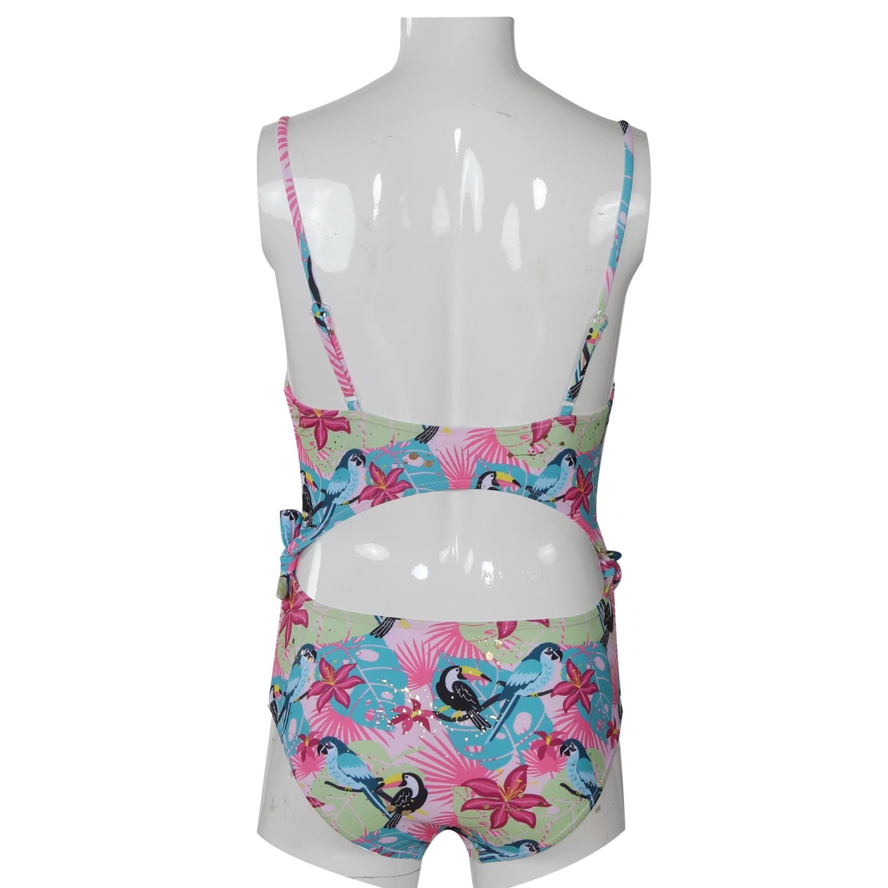 A2Z 4 Kids Girls Two-Piece Swimming Suit Floral Tropical Bird Swimwear Outfit