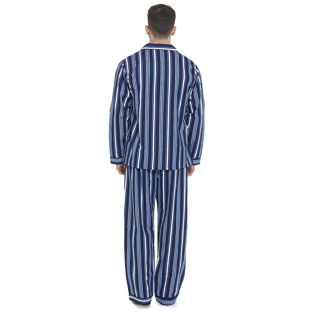 A2Z Mens Pyjama Traditional Stripe Brushed Cotton Pyjama 2 Piece Top Bottom Set