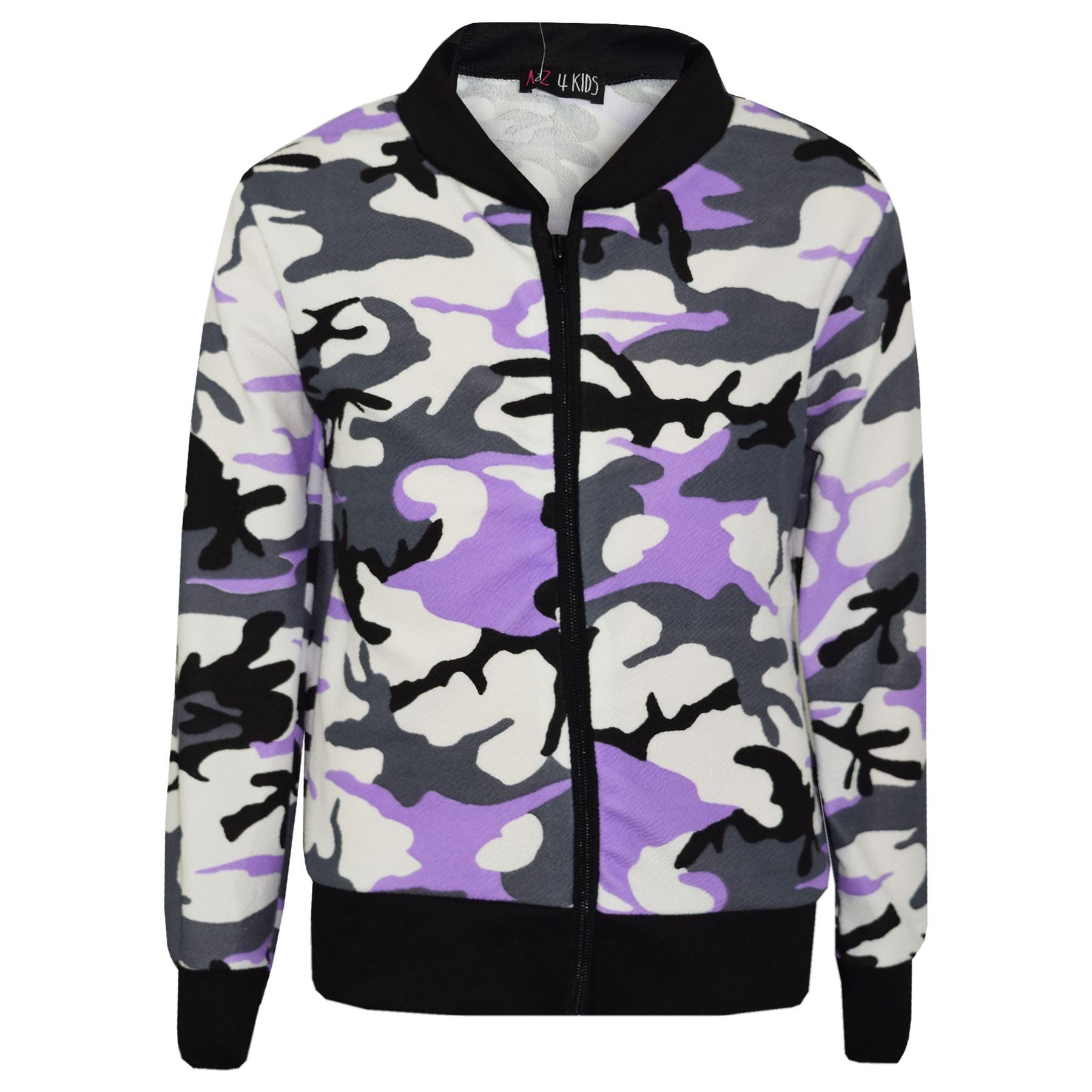 Kids Gilrs Camouflage Print Crop Top Legging Jacket Tracksuit Age 7-13 Years