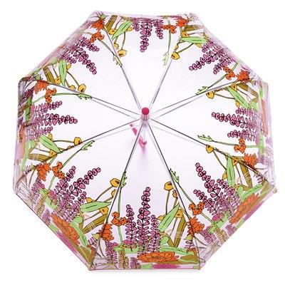 Clear Bubble Umbrella Dragonfly Walking Umbrella Jshape Stick Brolly Dome Canopy