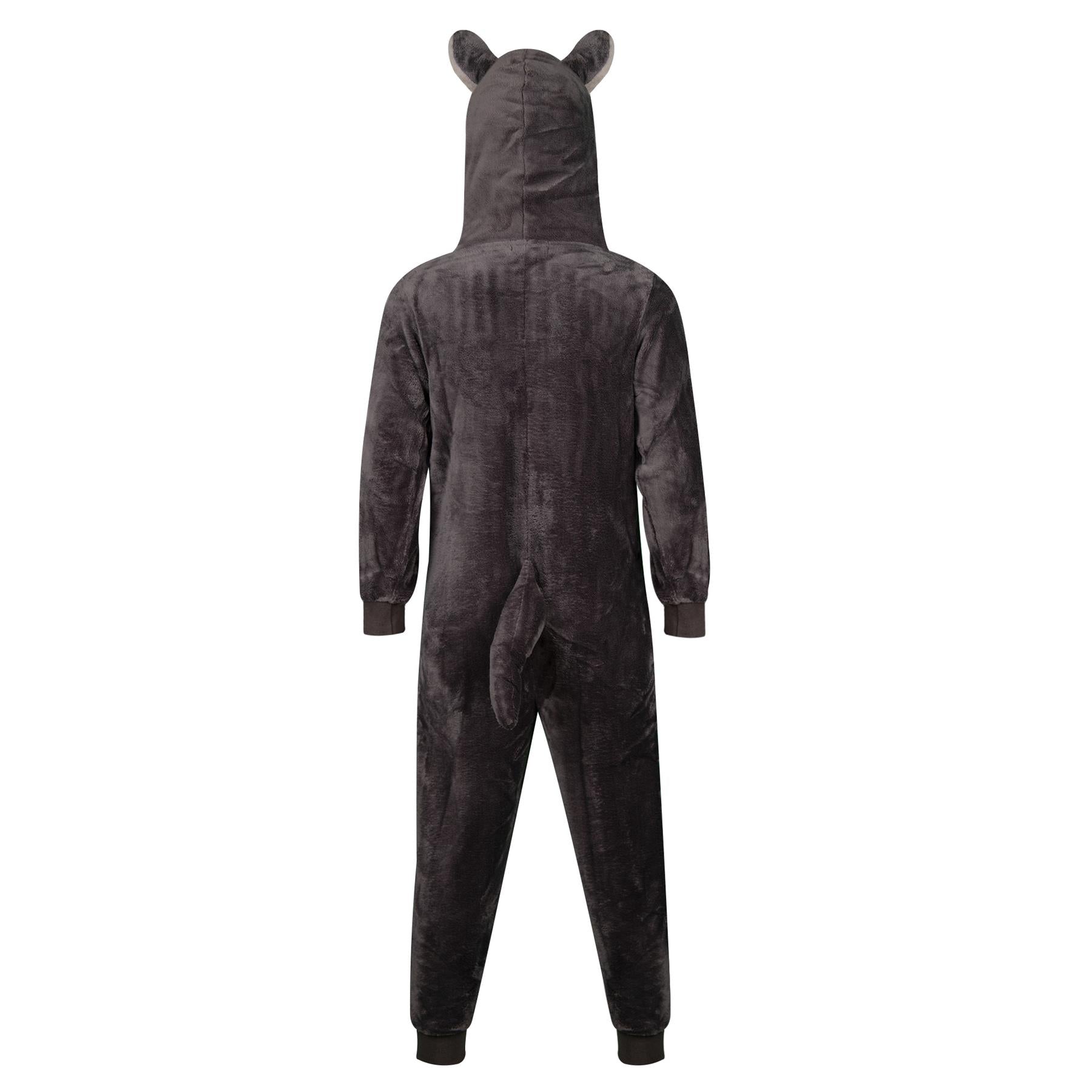 Unisex Rhino Onesie Animal Face Jumpsuits Playsuit One Piece Pyjama 3-14 Yrs