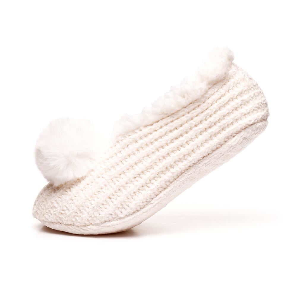 A2Z Ladies Socks Knit Chenille Slipper Sherpa Lining Pom Pom Comfort Warm Socks