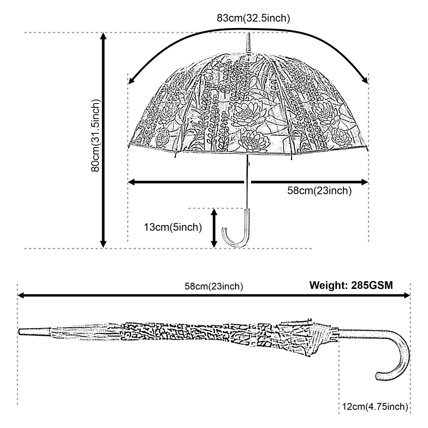 Clear Bubble Umbrella Dragonfly Walking Umbrella Jshape Stick Brolly Dome Canopy