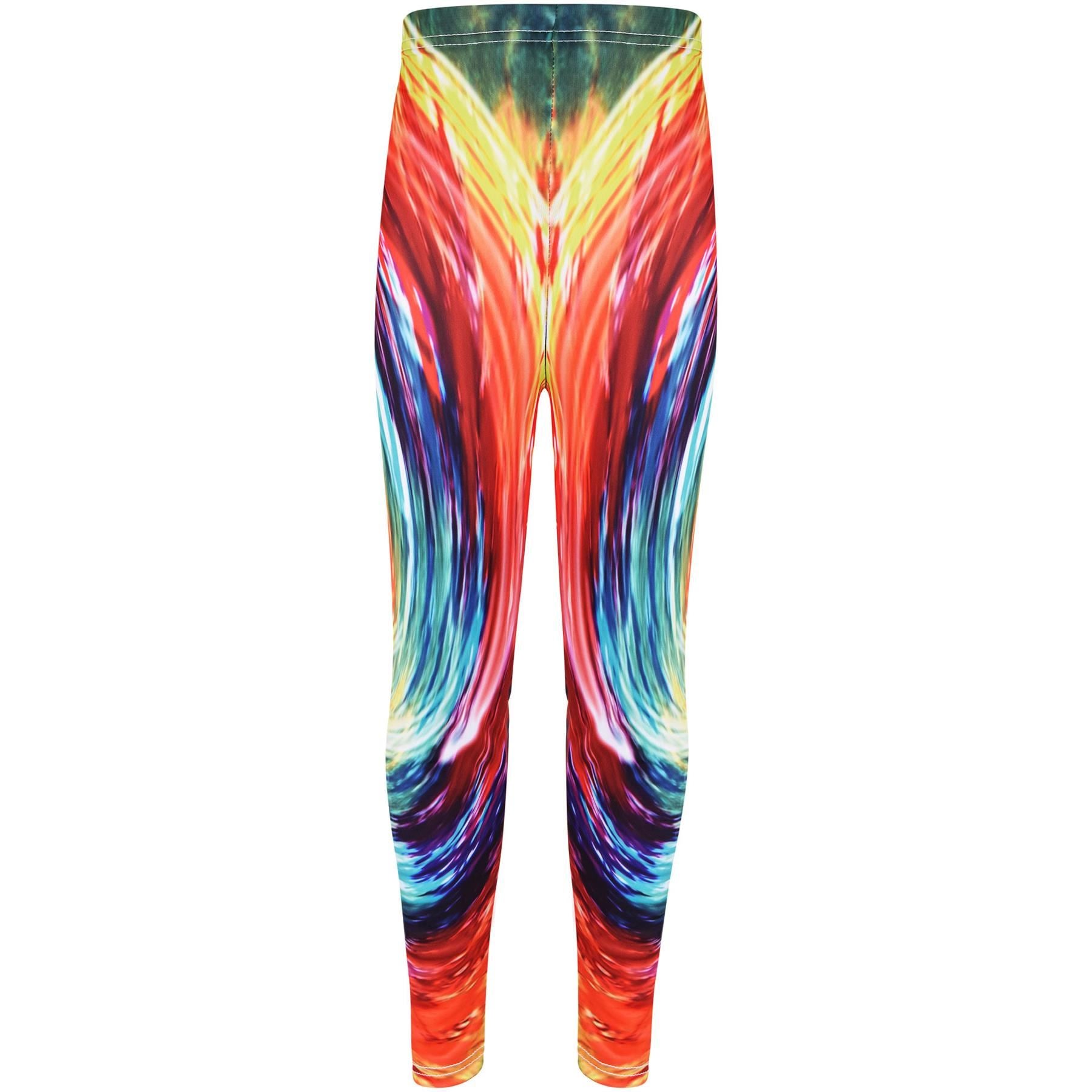 Kids Girls 3D Tie Dye Print Leggings