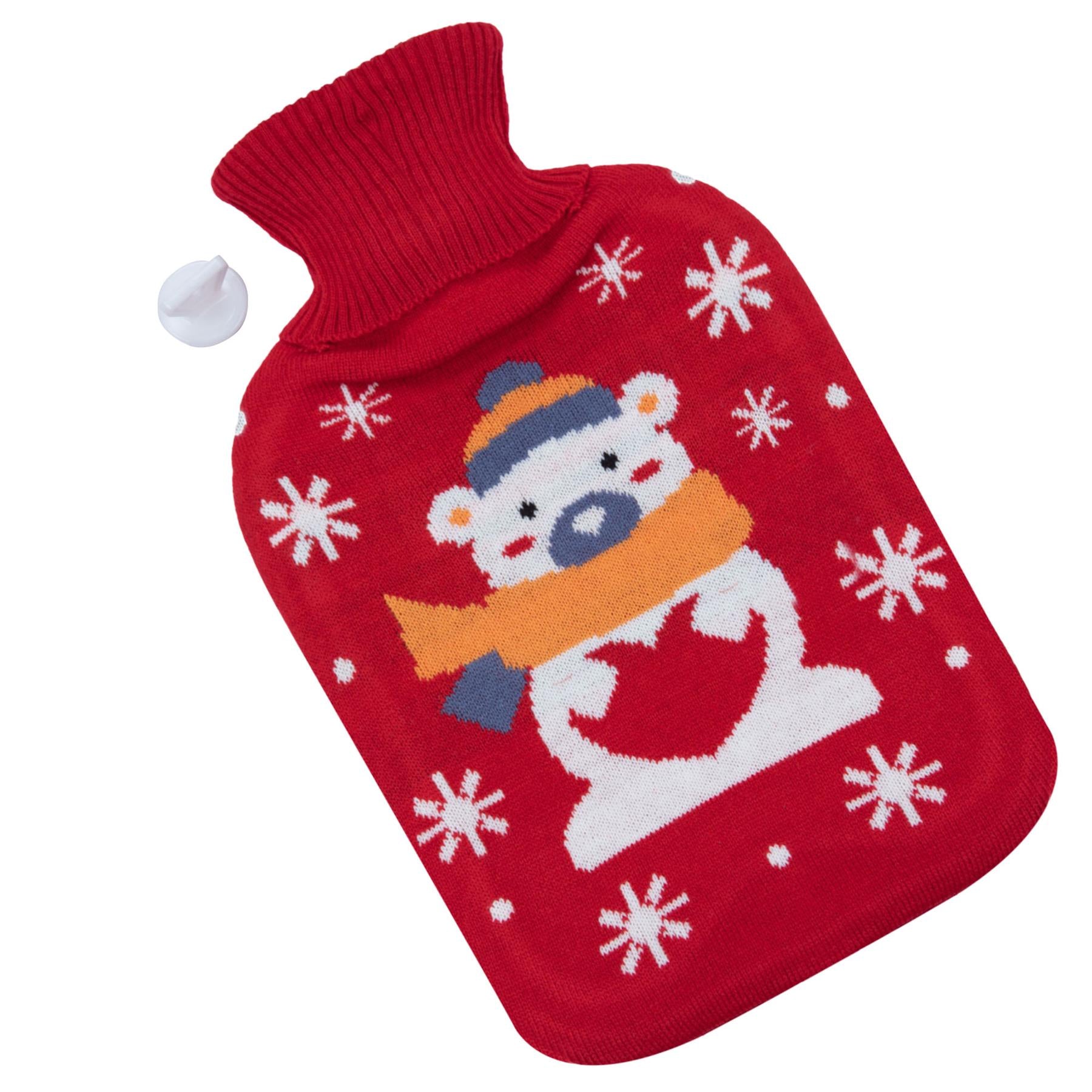 A2Z Hot Water Bottles Christmas Novelty Polar Bear 2L Fleece Cover Heat Therapy