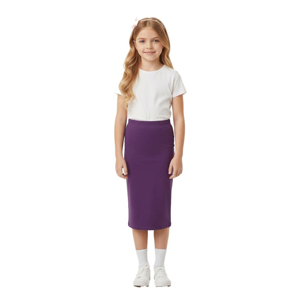 Girls Maxi Skirt Soft Stretch Viscose Skirt Comfy School Wear For Age 5-13 Year
