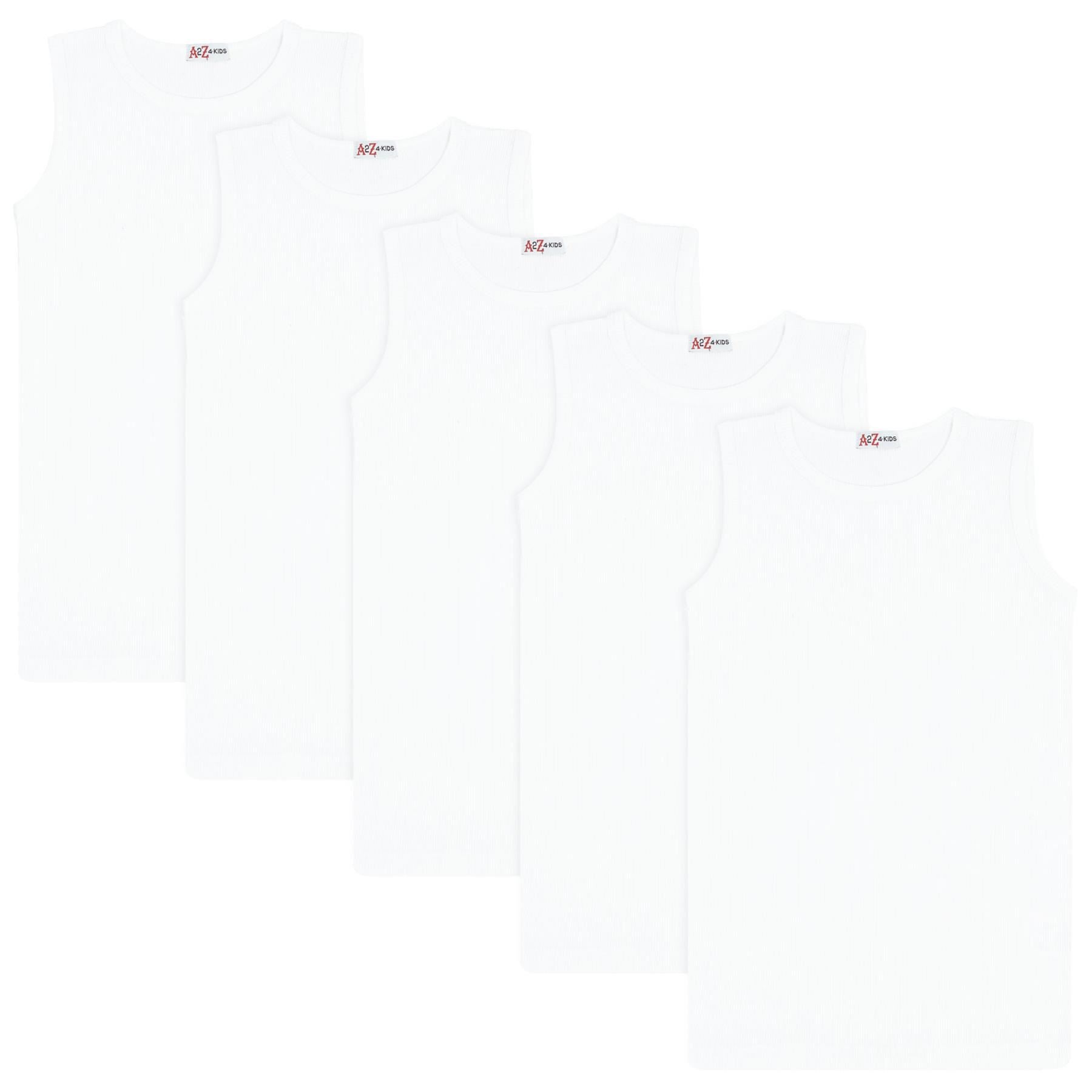 Kids Girls Ribbed Vest Top 100% Thick Cotton Fashion Tank Tops T Shirt 2-13 Year