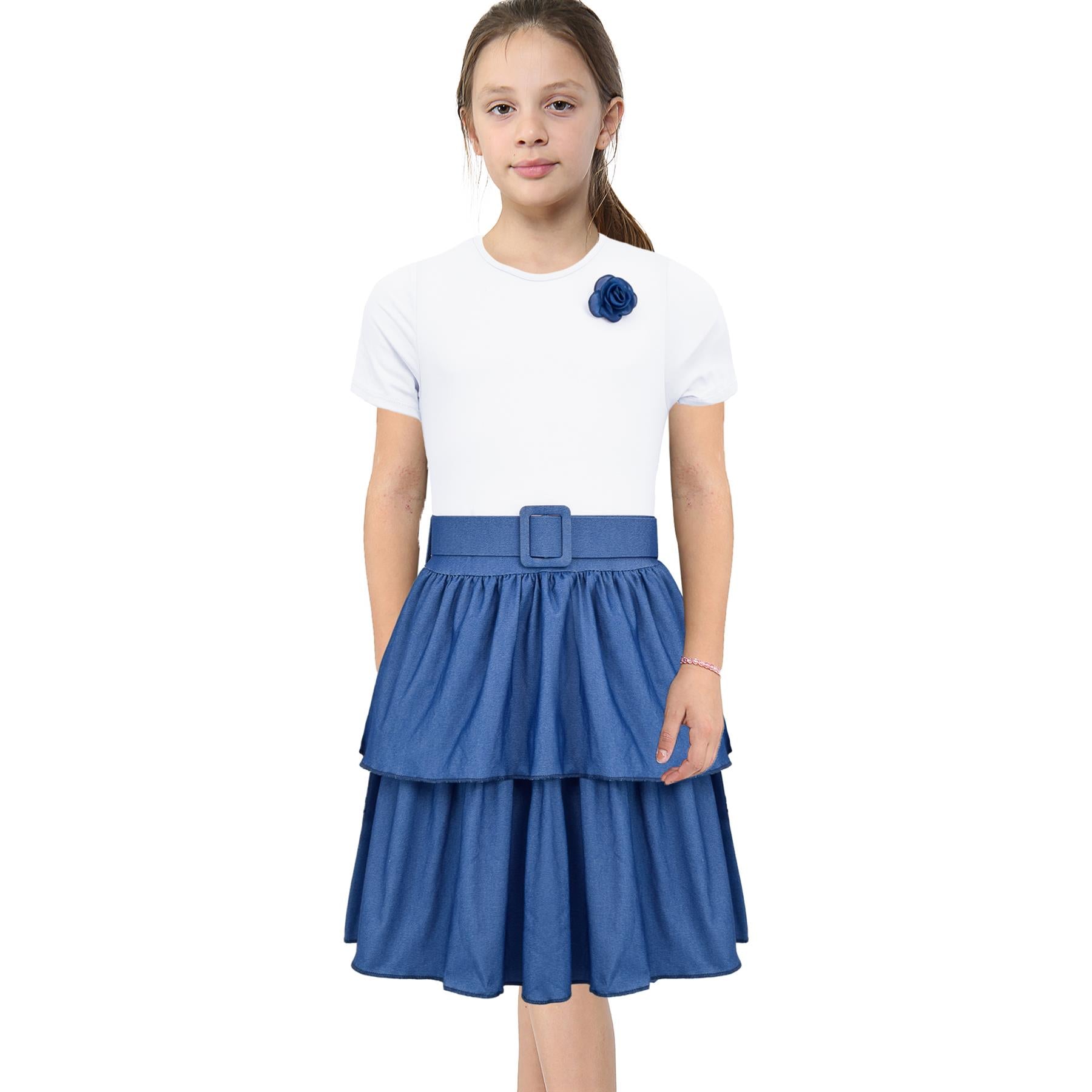 Kids Girls Summer Dress Casual Ruffle Party Dress