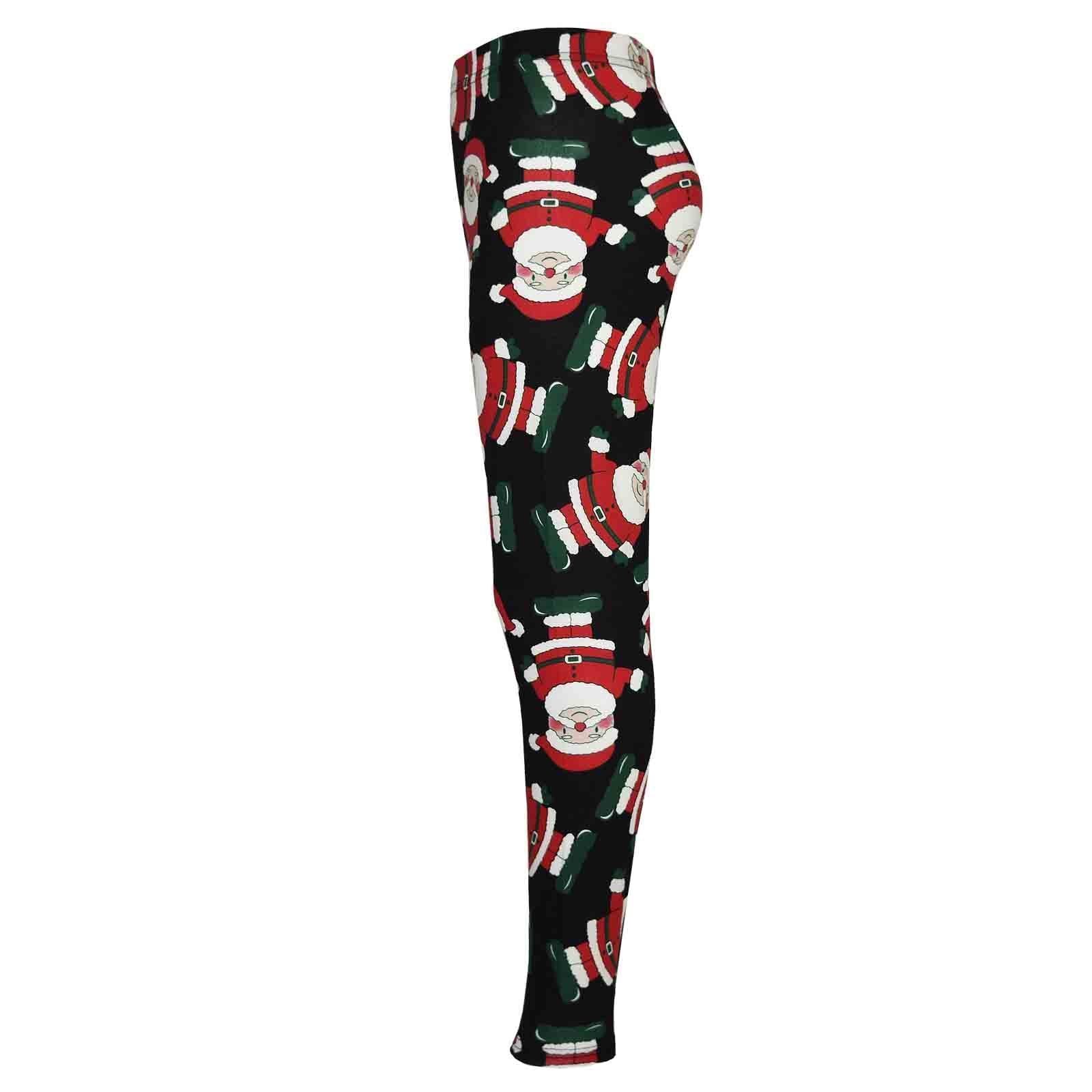 Kids Girls Christmas Leggings Santa Snowman Penguin Print Xmas Fashion Legging