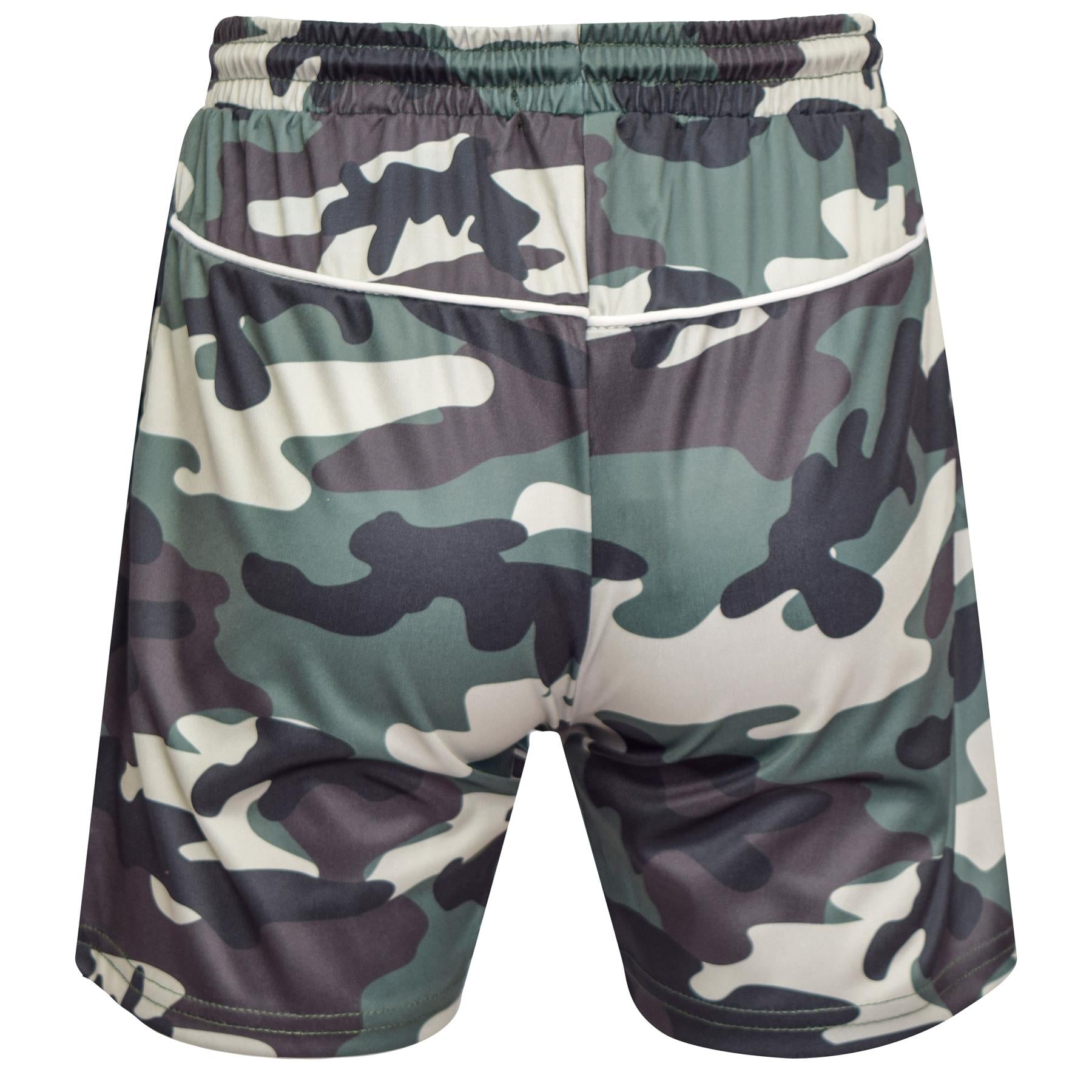 Kids Boys Active PE Shorts Camouflage Sports Footbal Summer Stretchy Short 3-14