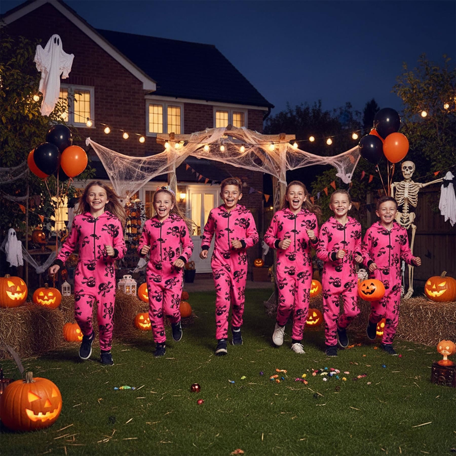 Kids Girls Boys One Piece Halloween Print Onesie