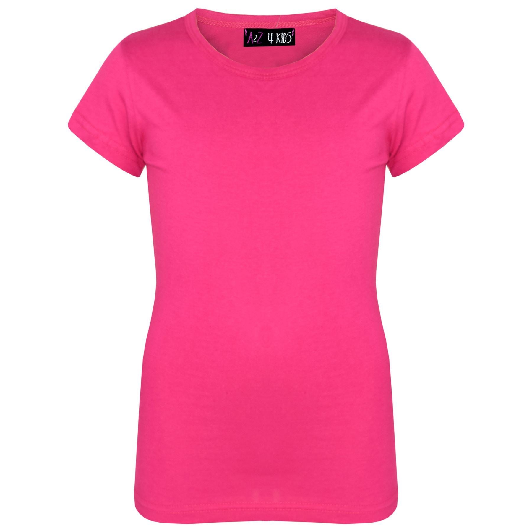 Girls 100% Cotton Plain School T Shirt