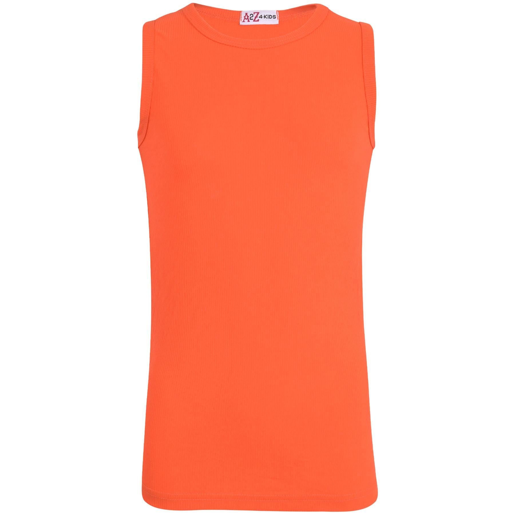 Kids Girls Boys Childrens Vest Top Tank Top Fitted 100% Rich Cotton 2-13 Years