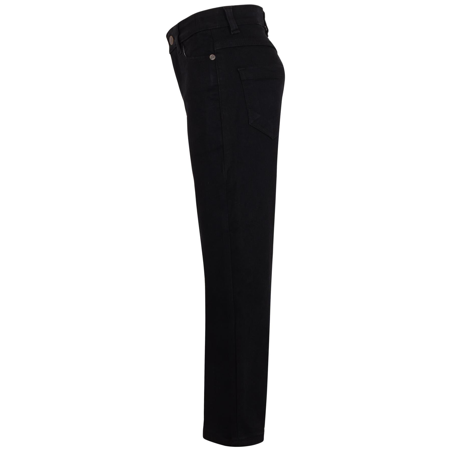 Kids Boys Relaxed Straight Fit Boot Cut Jet Black Jeans