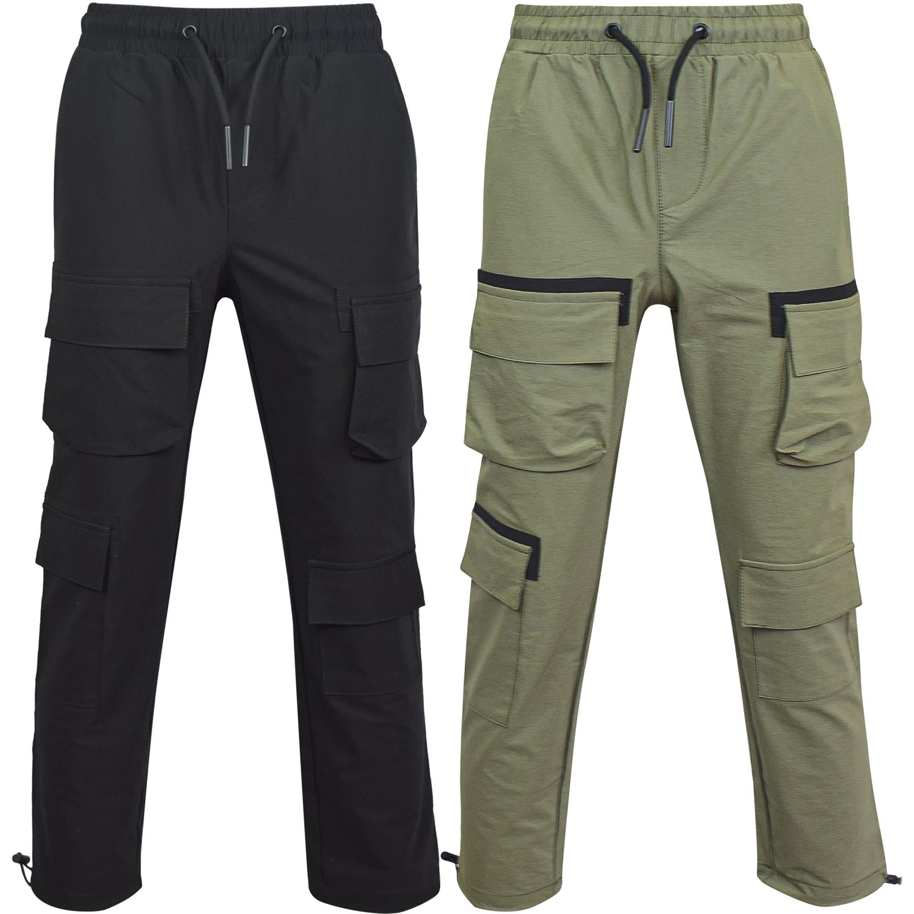 A2Z 4 Kids Boys Active Cargo Trousers Slim Fit Elasticated Waist Joggers Pants