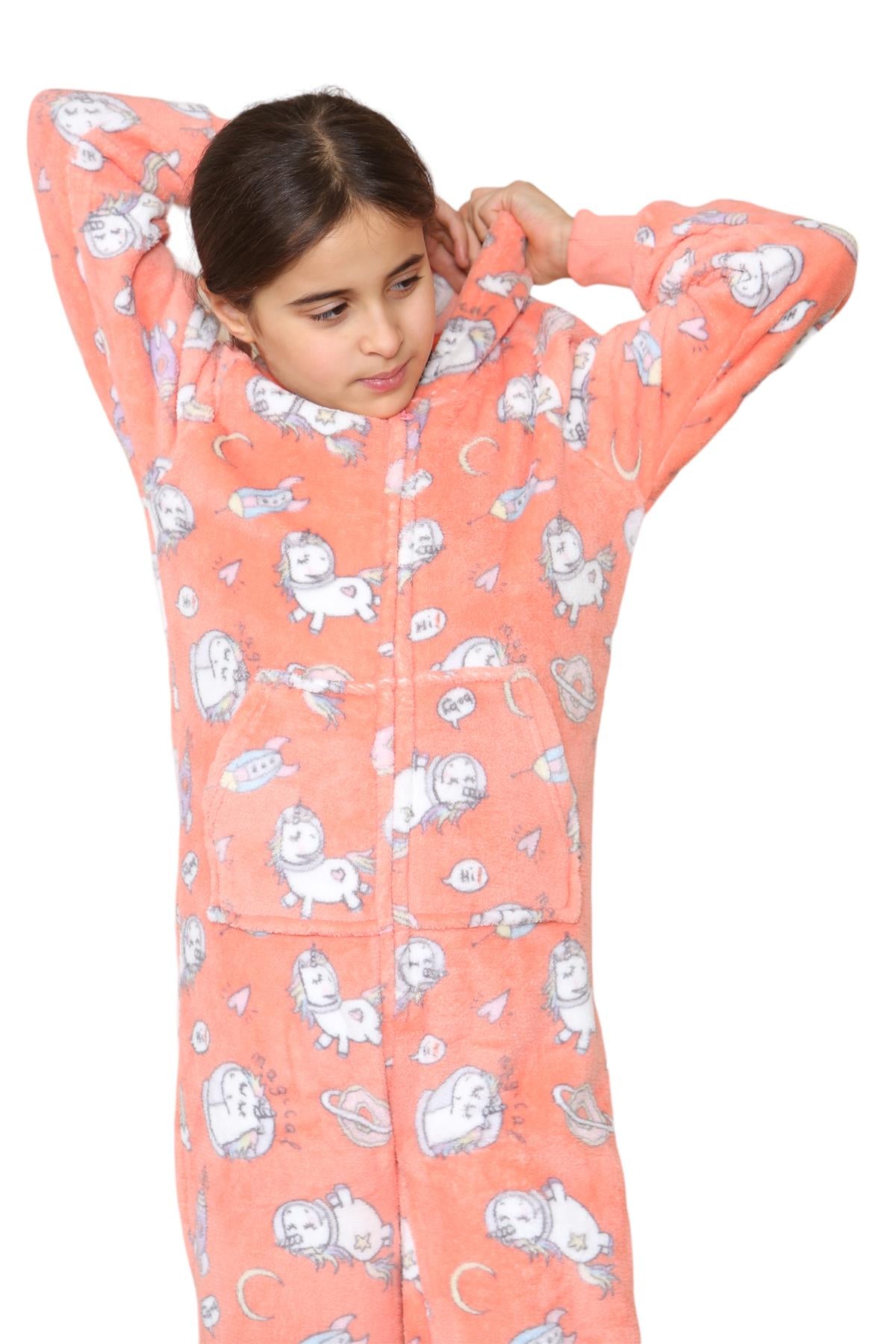 Kids Fleece A2Z Onesie One Piece Pyjamas Unicorn Print Sleepsuit For Boys Girls