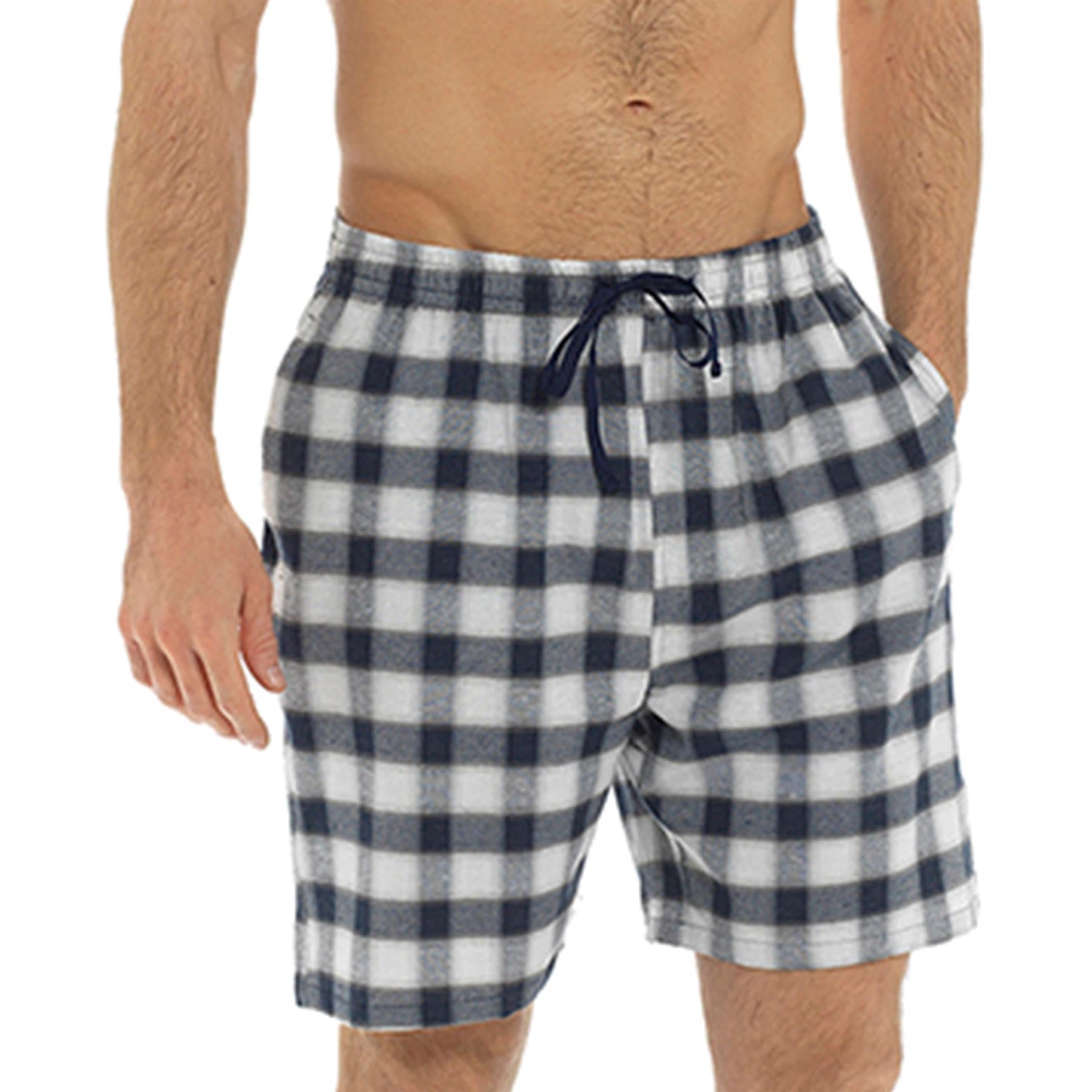 A2Z Mens Shorts Twins Pack Check Shorts Woven Pyjama Summer Beach Stretchy Short