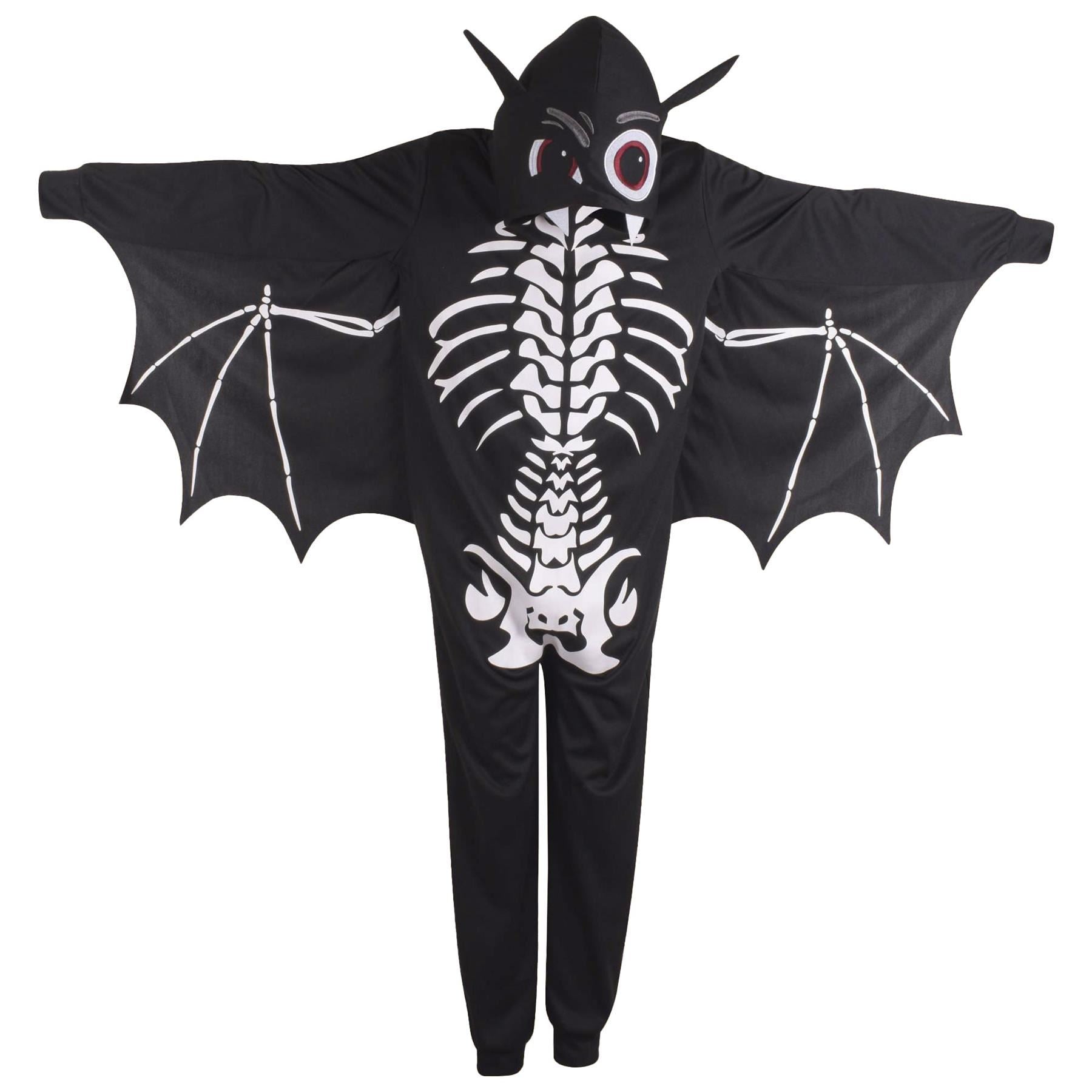 Kids Boys Girls Skeleton Halloween Bat Cosplay Costume